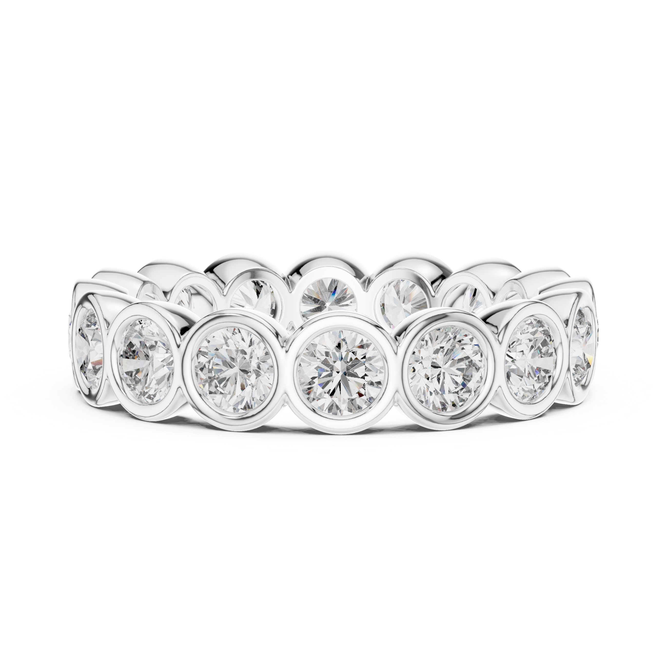 Round Cut Brilliant Moissanite VVS1 Eternity Band