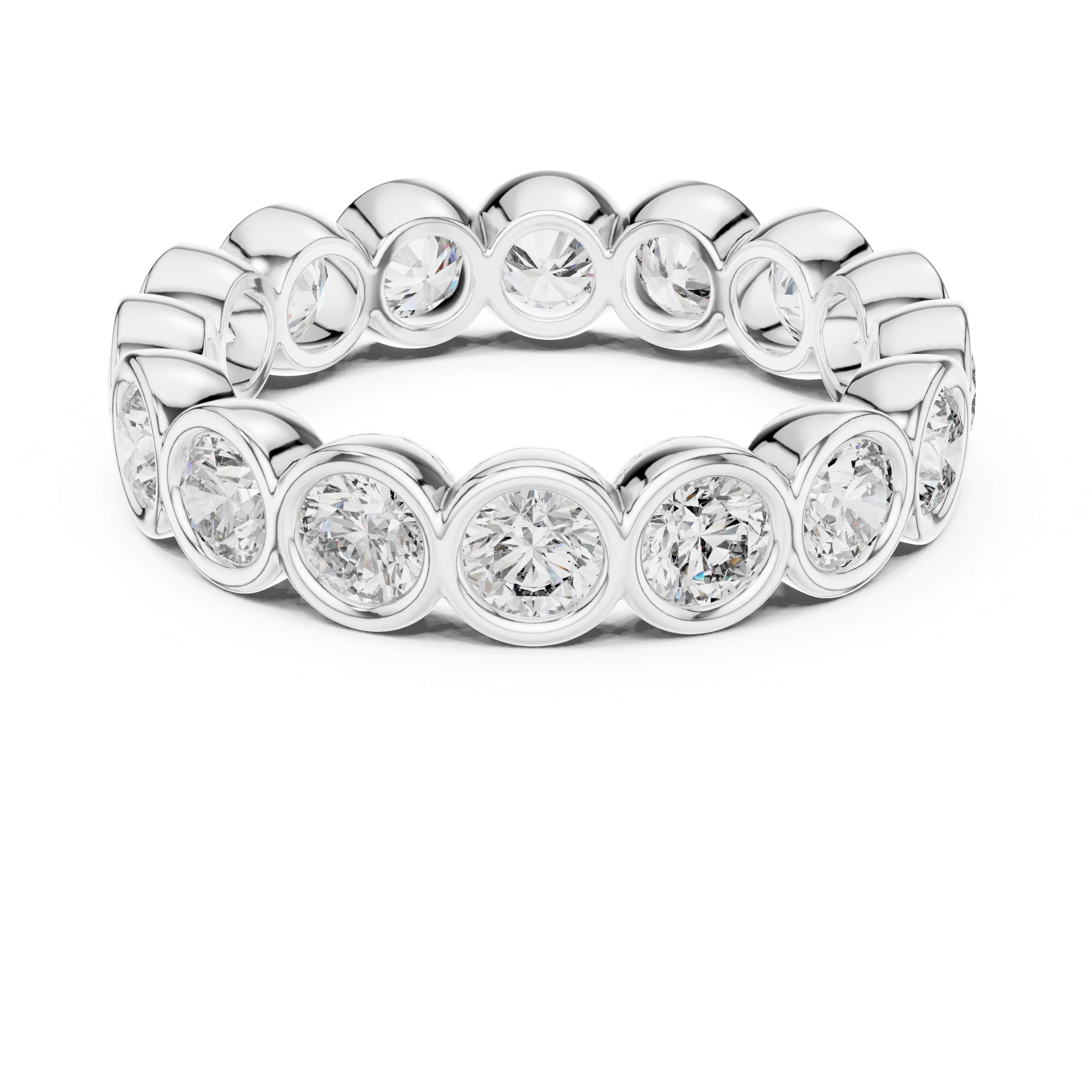 Round Cut Brilliant Moissanite VVS1 Eternity Band