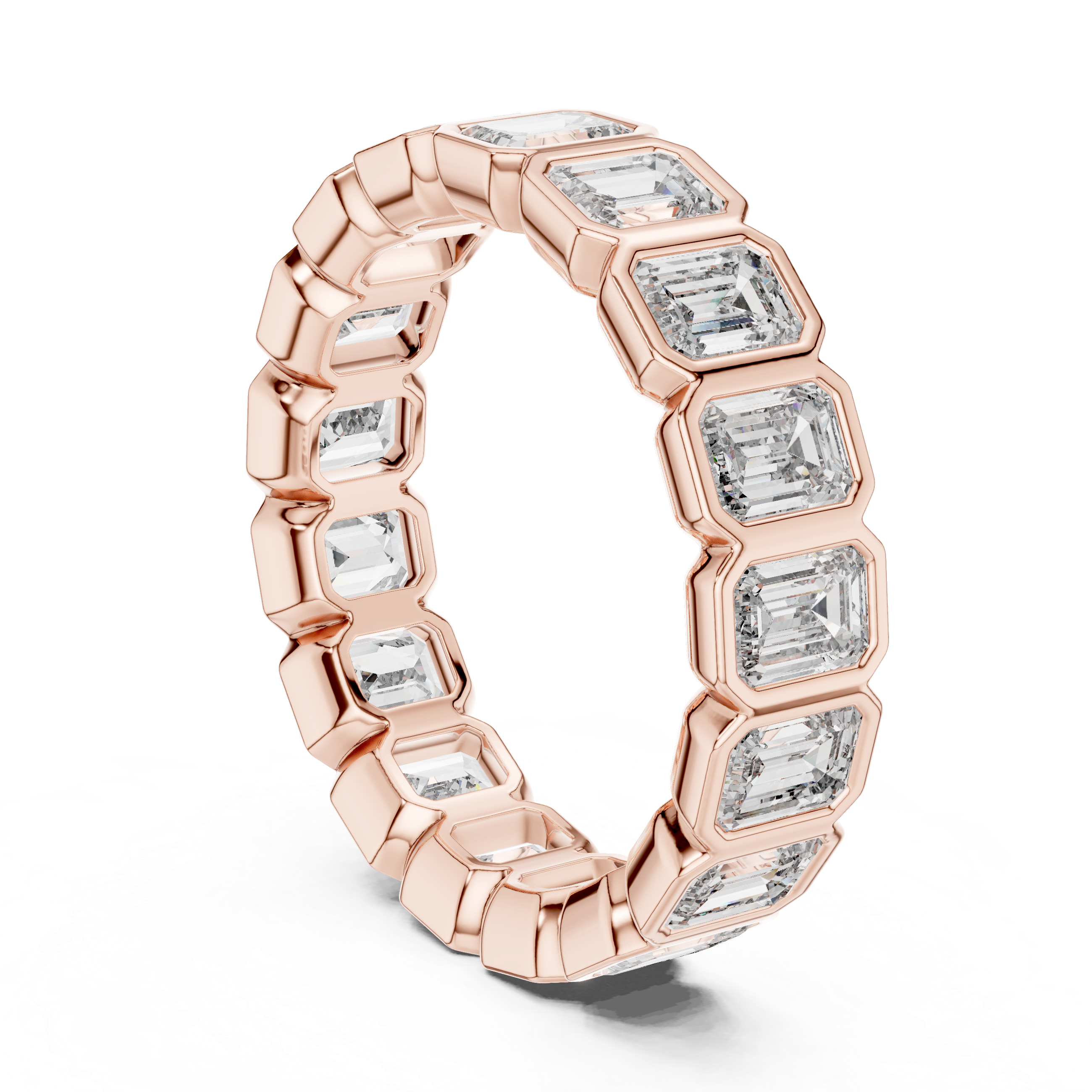 Emerald Cut Brilliant Moissanite VVS1 Eternity Band