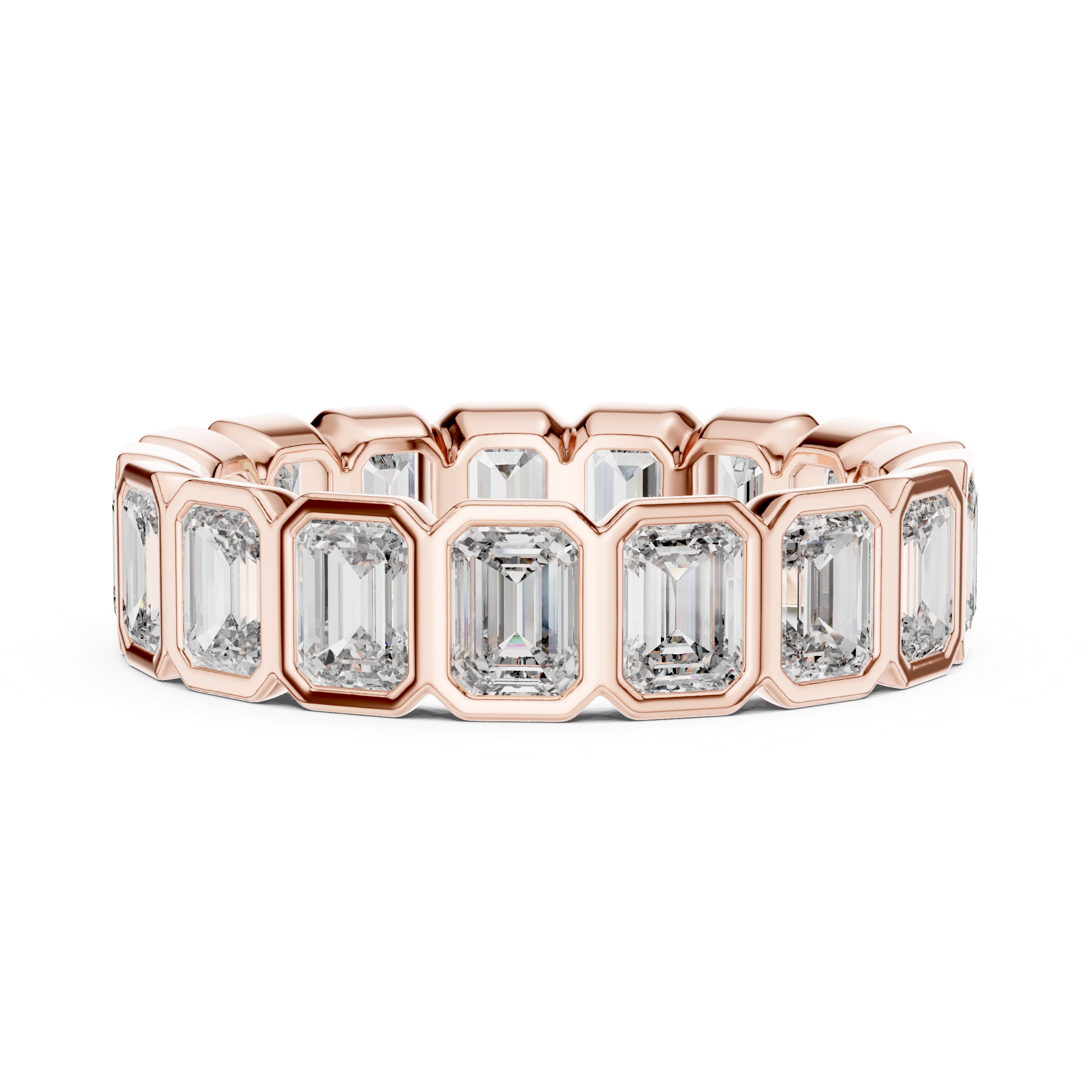 Emerald Cut Brilliant Moissanite VVS1 Eternity Band