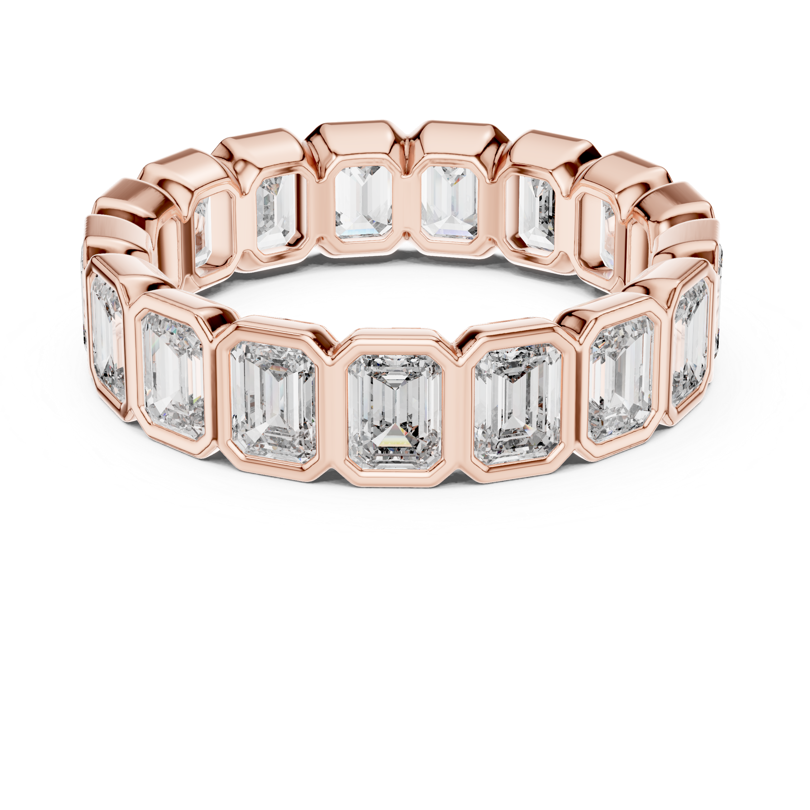 Emerald Cut Brilliant Moissanite VVS1 Eternity Band