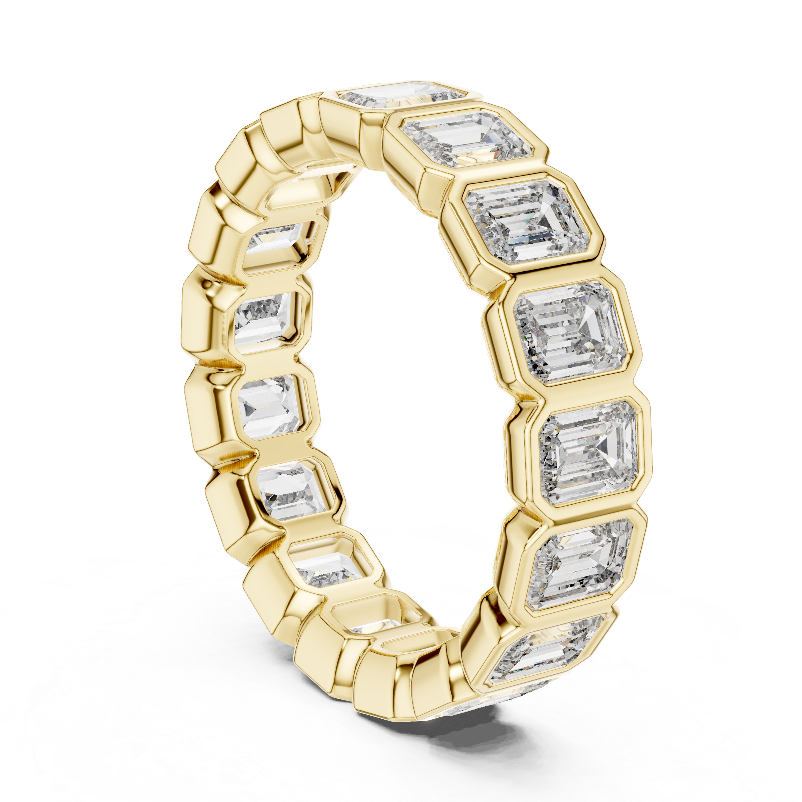 Emerald Cut Brilliant Moissanite VVS1 Eternity Band