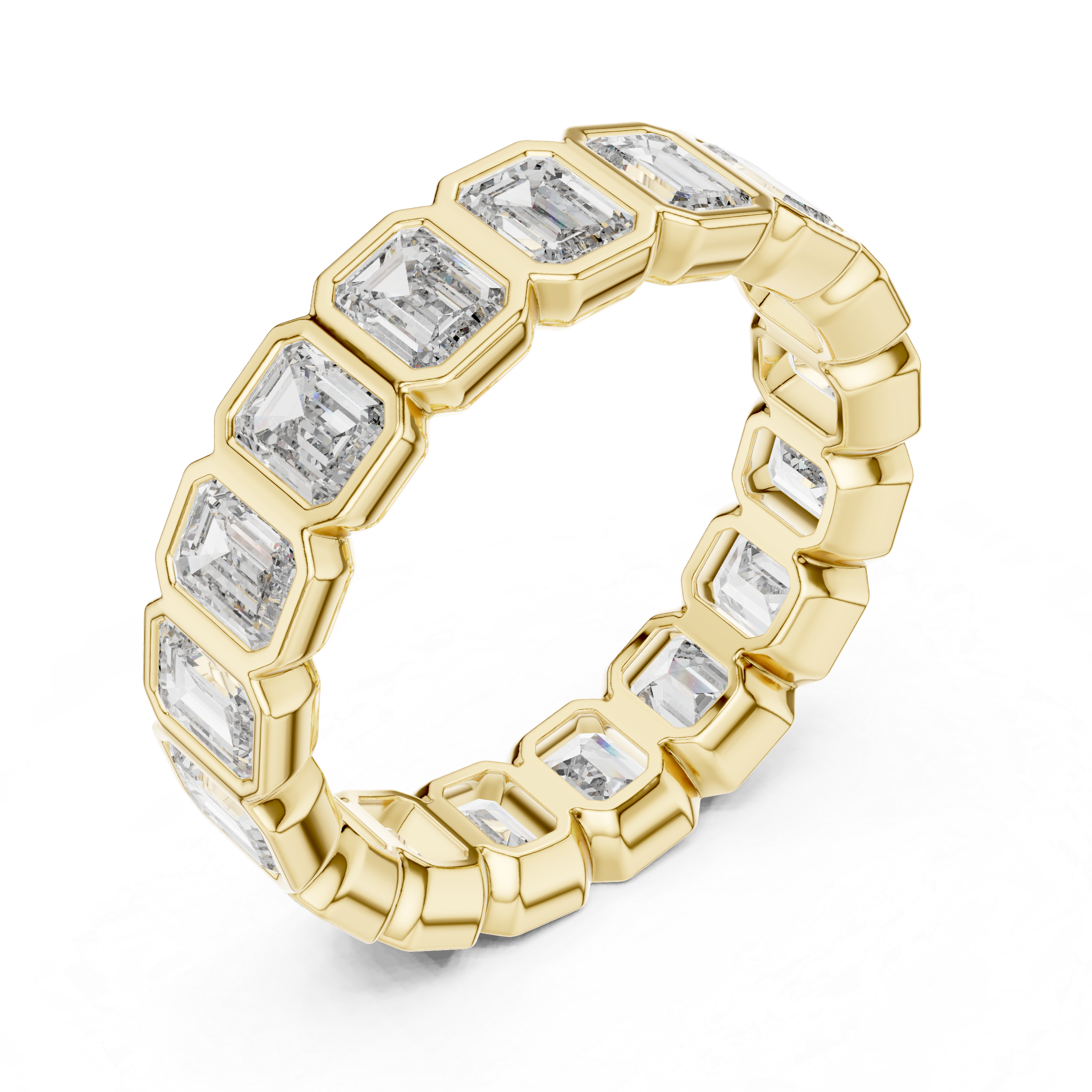 Emerald Cut Brilliant Moissanite VVS1 Eternity Band