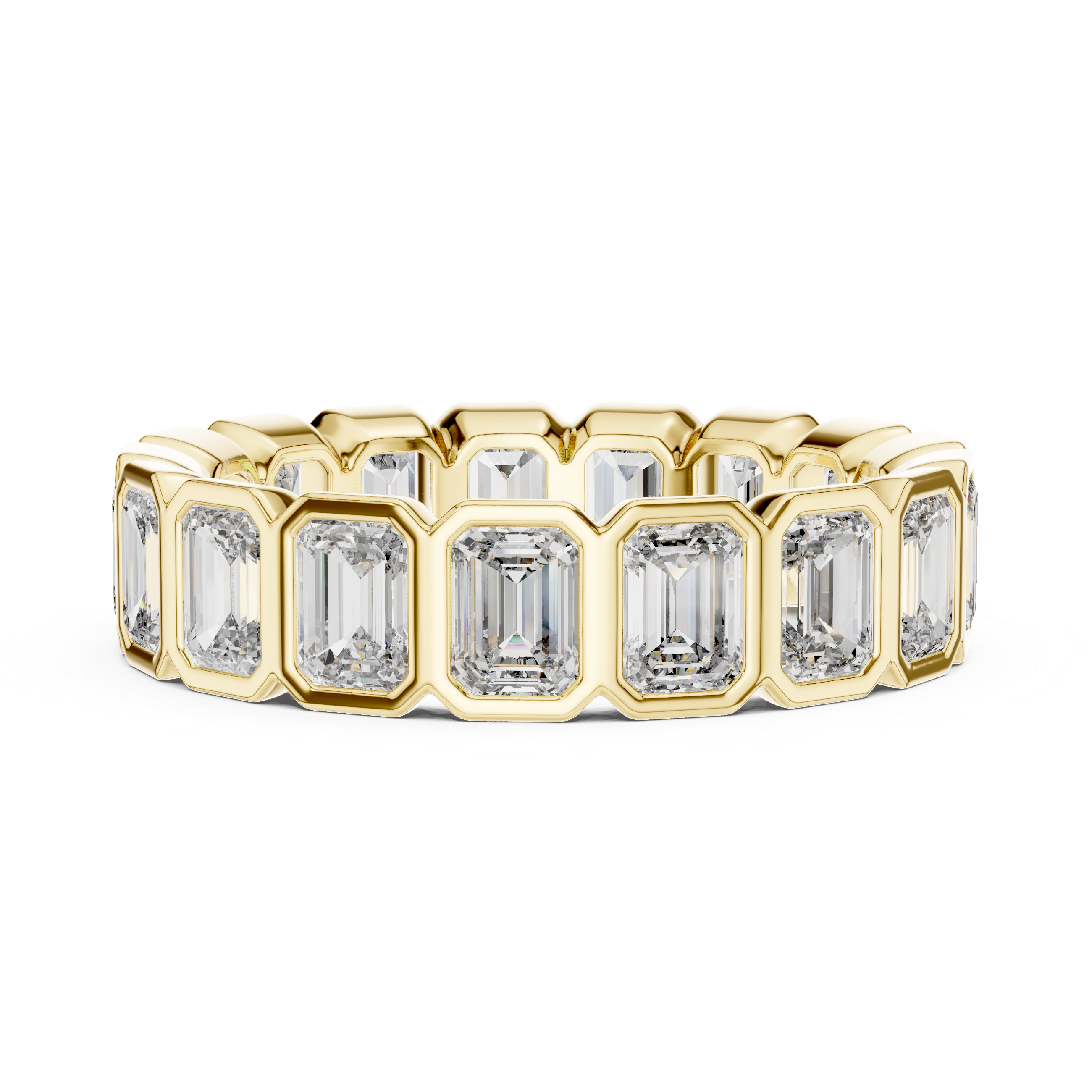 Emerald Cut Brilliant Moissanite VVS1 Eternity Band