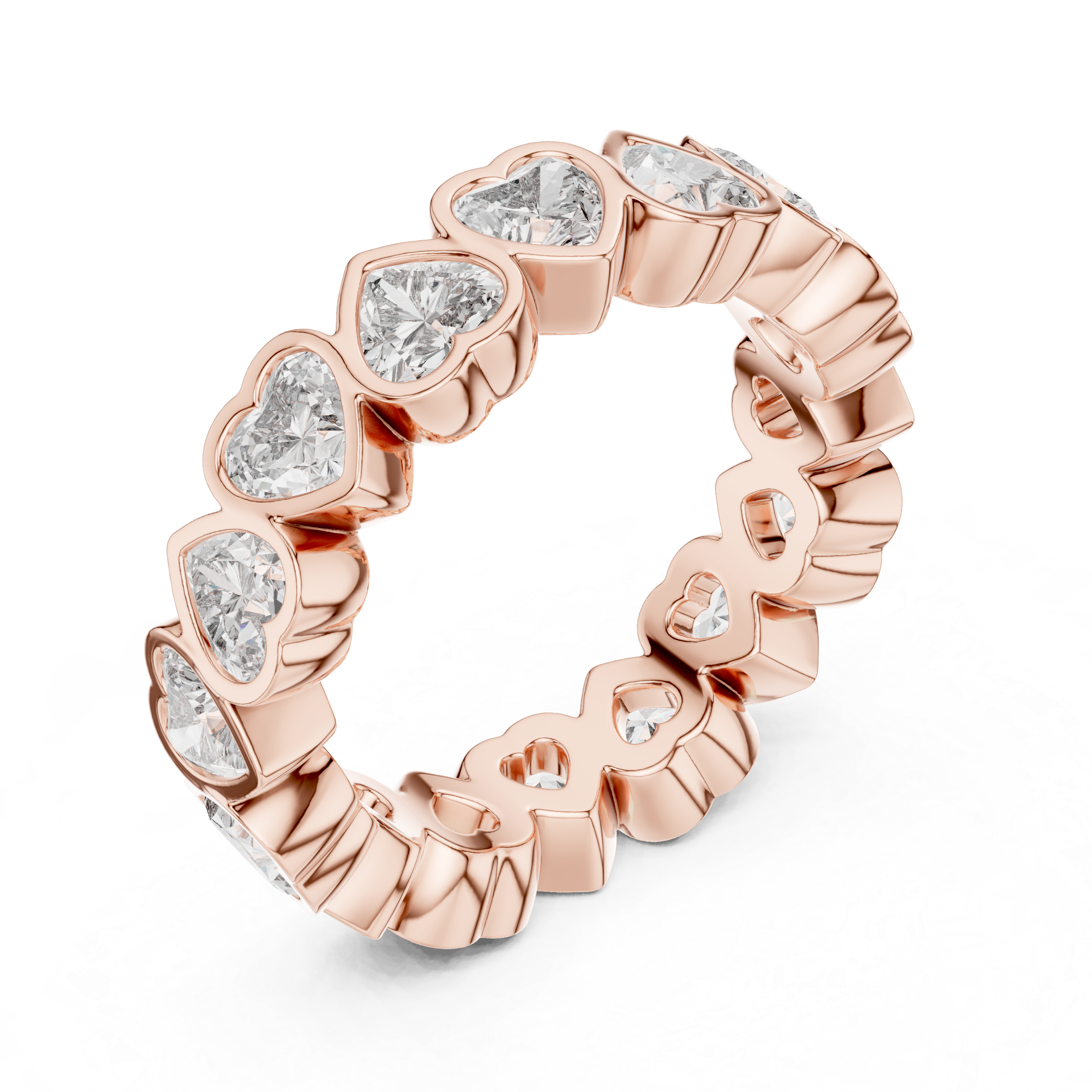 Heart Cut Brilliant Moissanite VVS1 Eternity Band