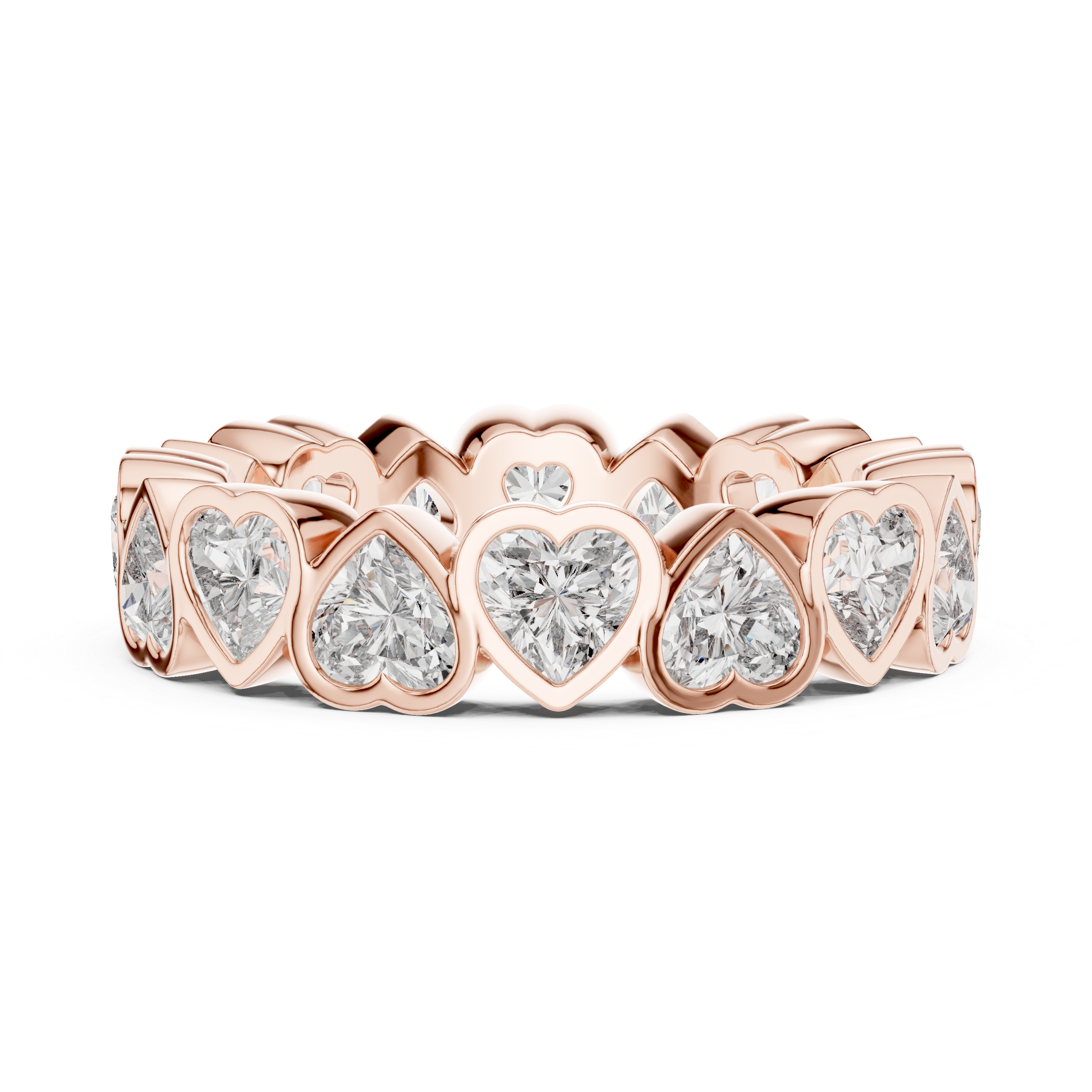 Heart Cut Brilliant Moissanite VVS1 Eternity Band