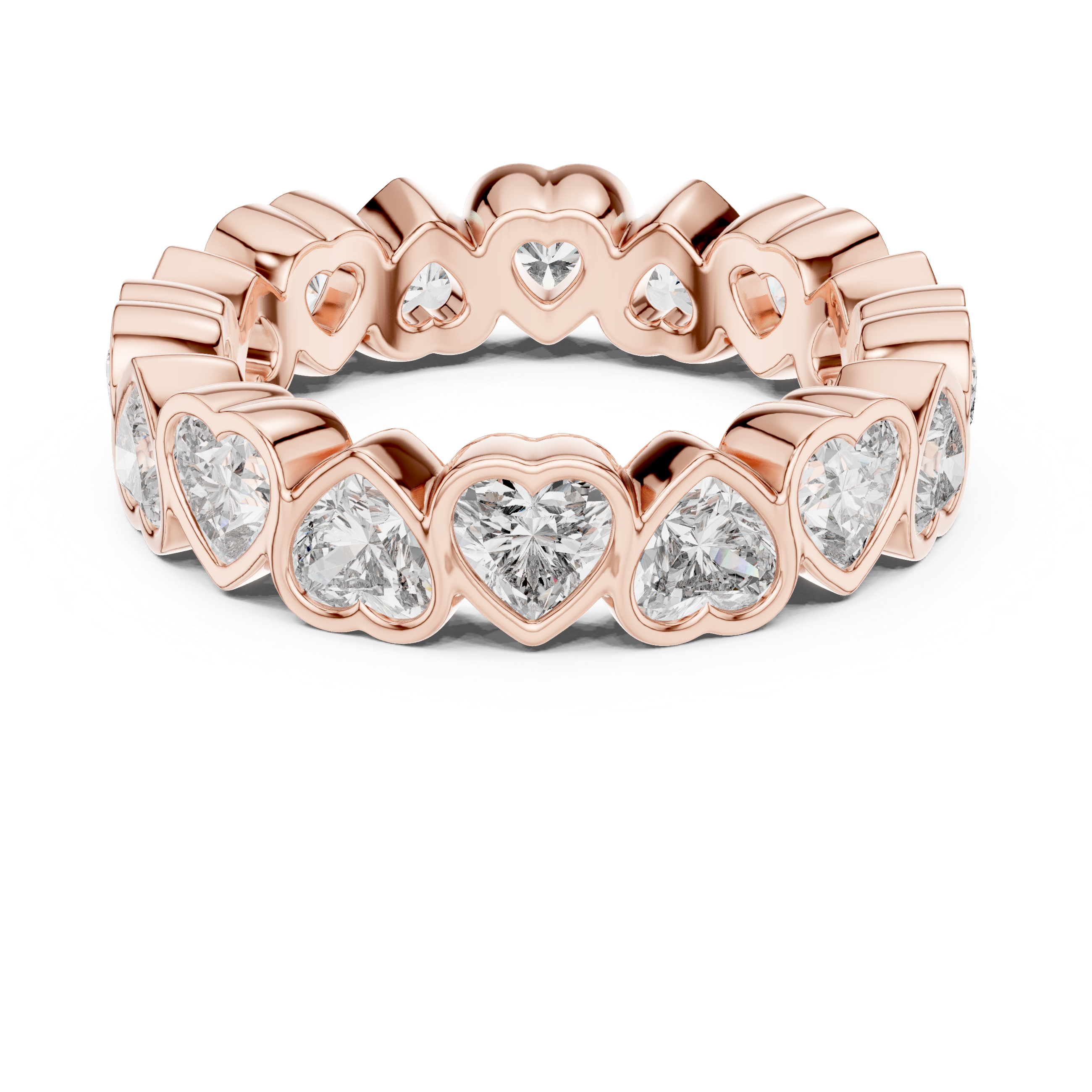 Heart Cut Brilliant Moissanite VVS1 Eternity Band