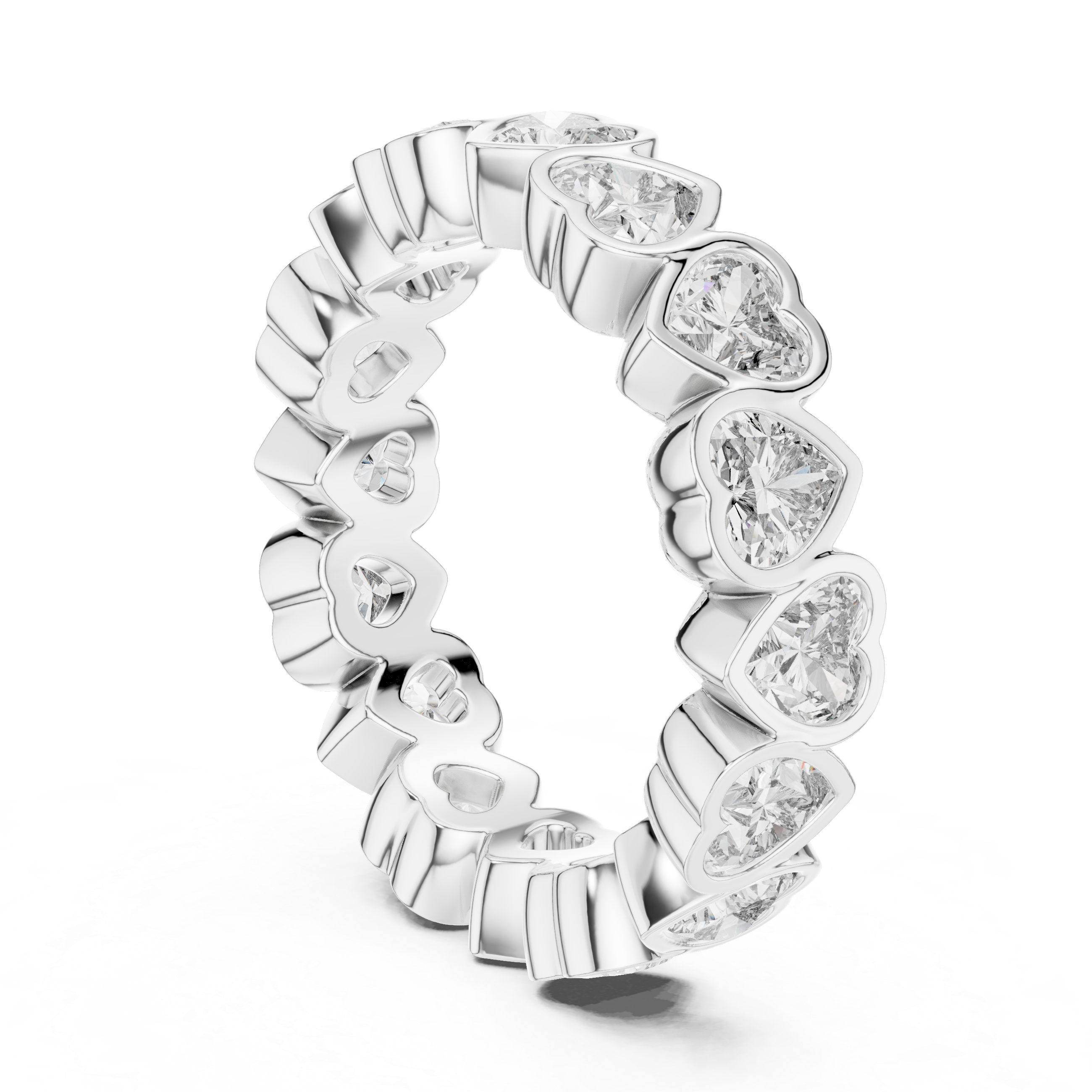 Heart Cut Brilliant Moissanite VVS1 Eternity Band