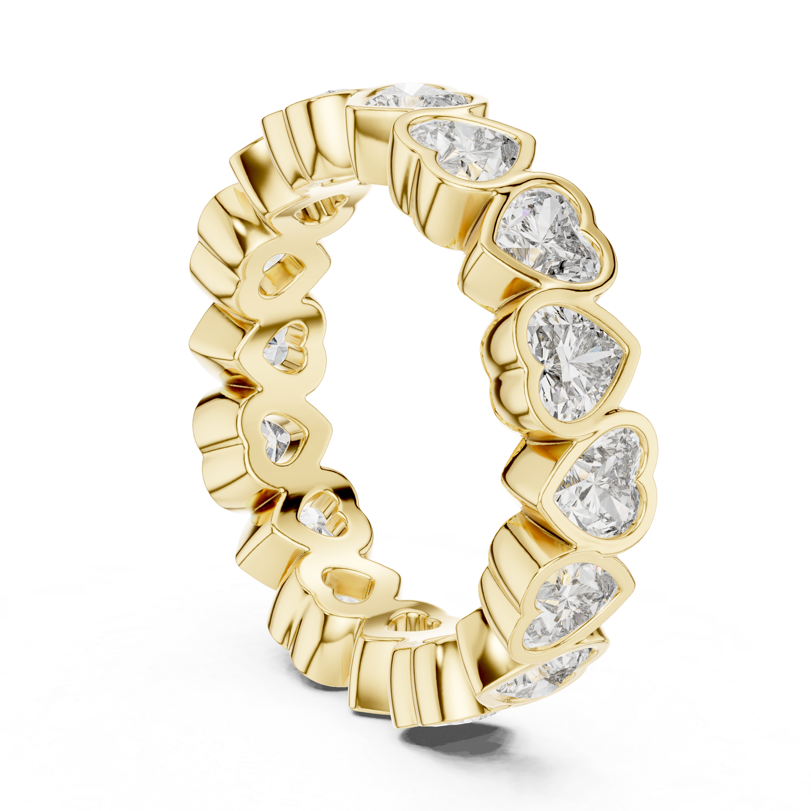 Heart Cut Brilliant Moissanite VVS1 Eternity Band