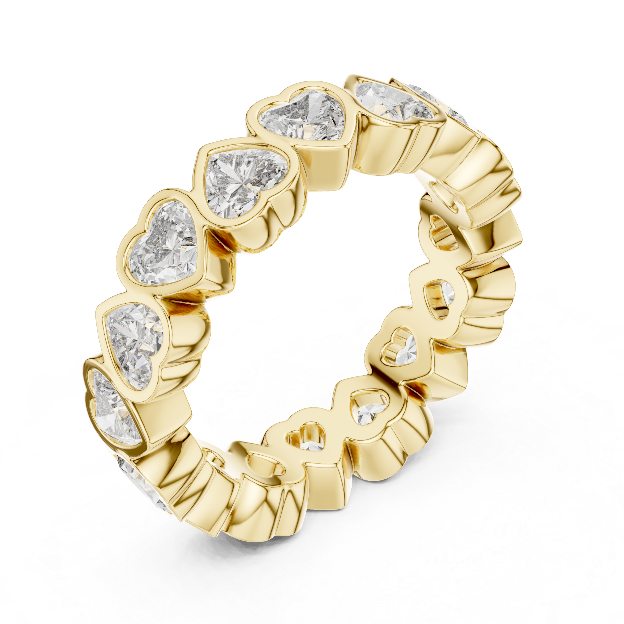Heart Cut Brilliant Moissanite VVS1 Eternity Band