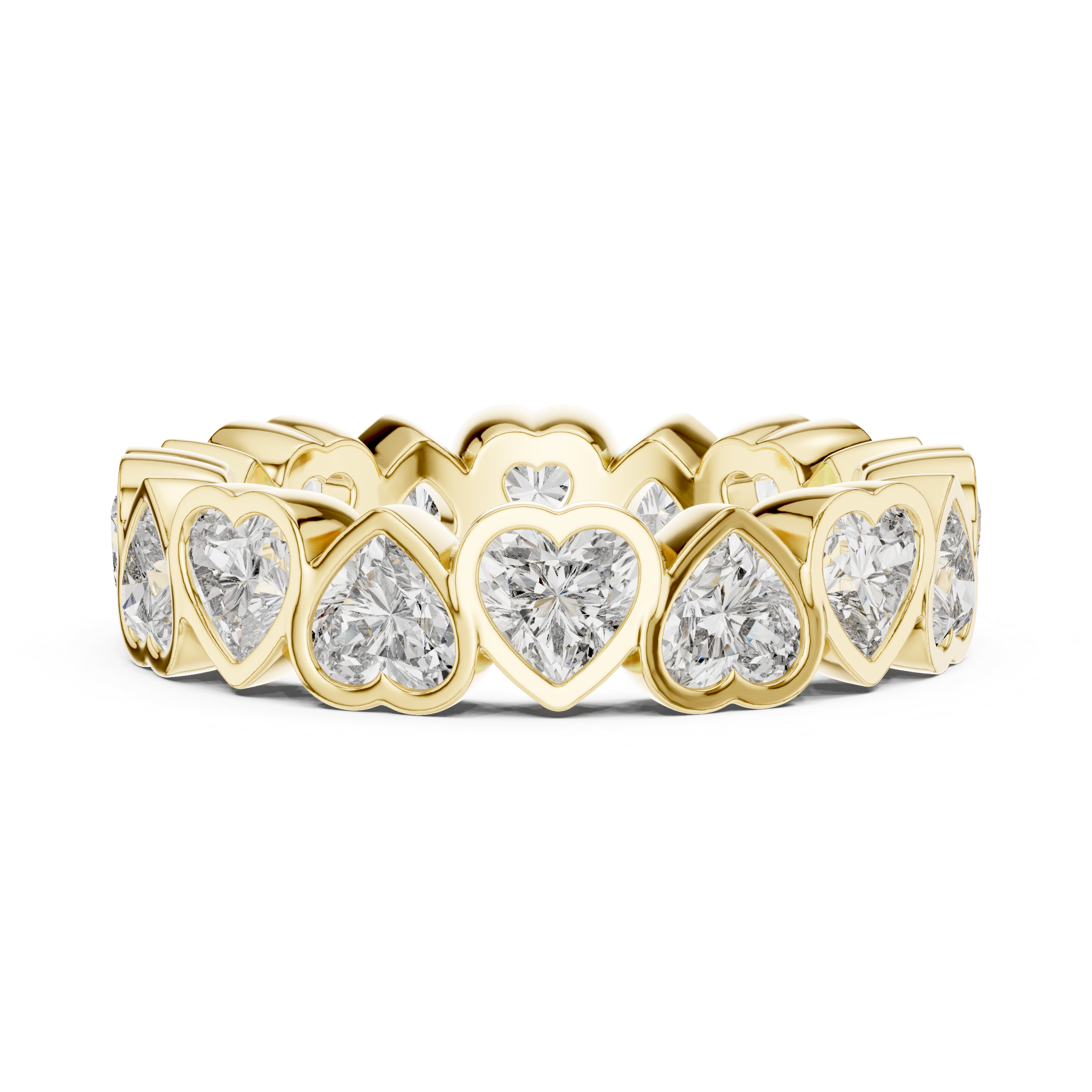 Heart Cut Brilliant Moissanite VVS1 Eternity Band