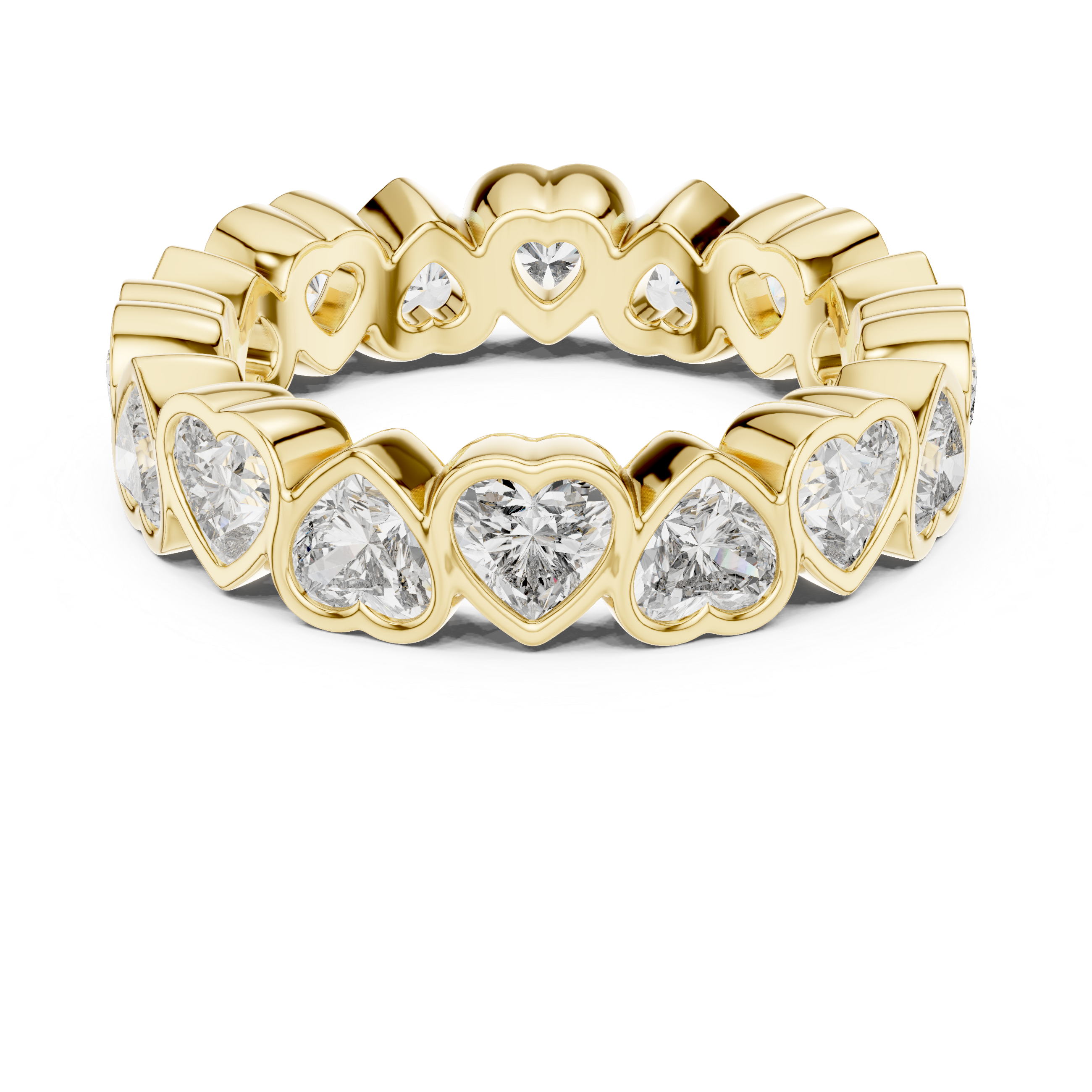 Heart Cut Brilliant Moissanite VVS1 Eternity Band