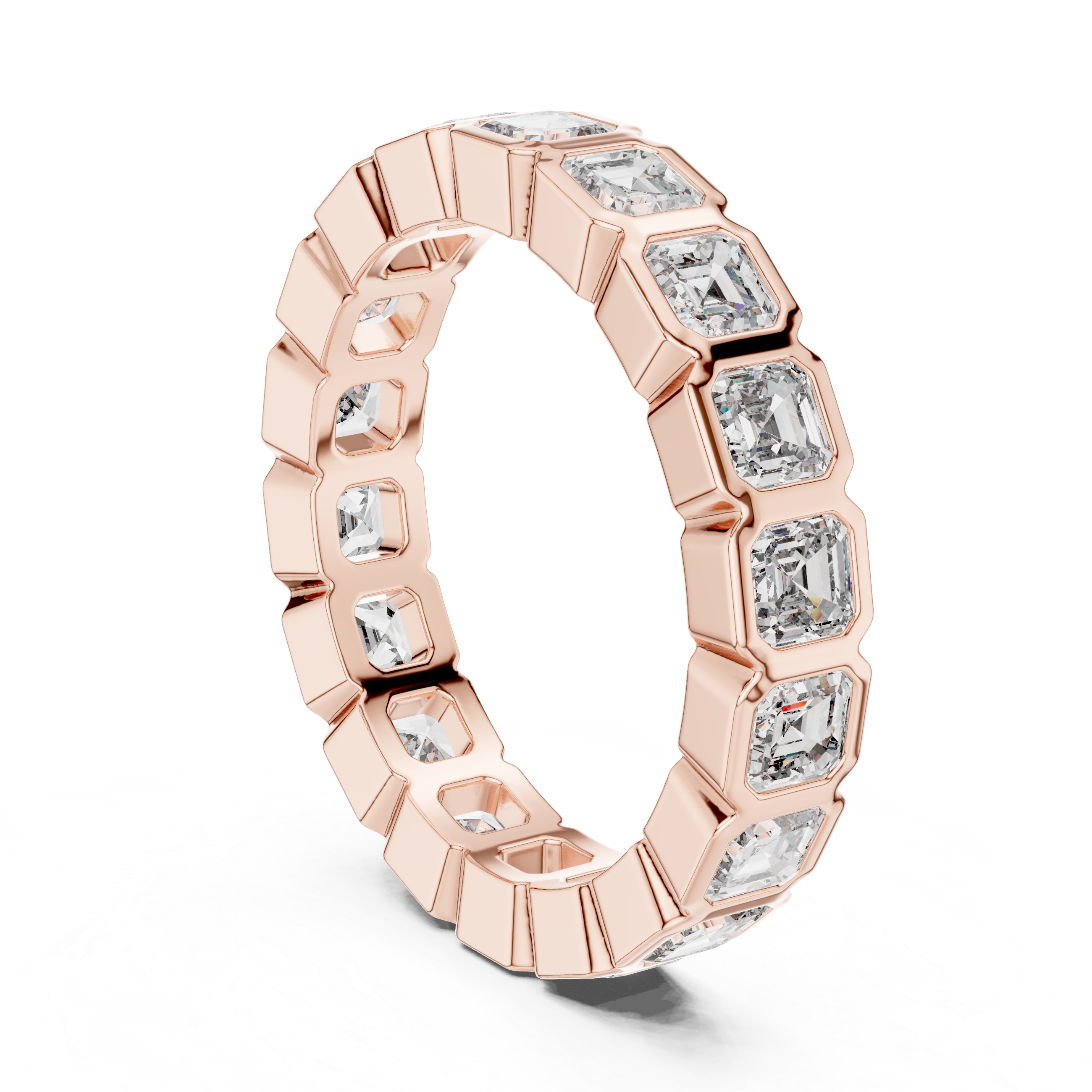 Asscher Cut Brilliant Moissanite VVS1 Eternity Band