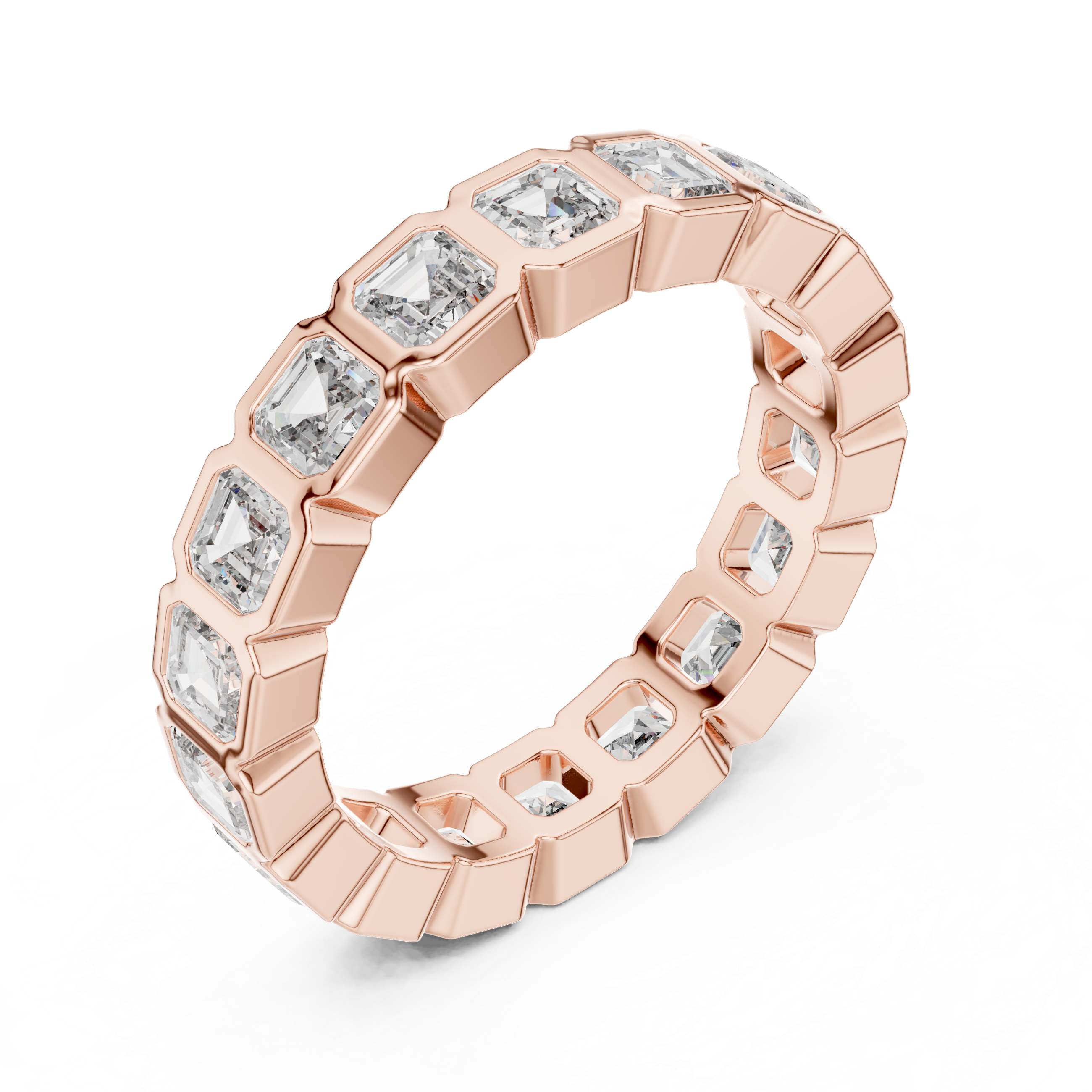 Asscher Cut Brilliant Moissanite VVS1 Eternity Band