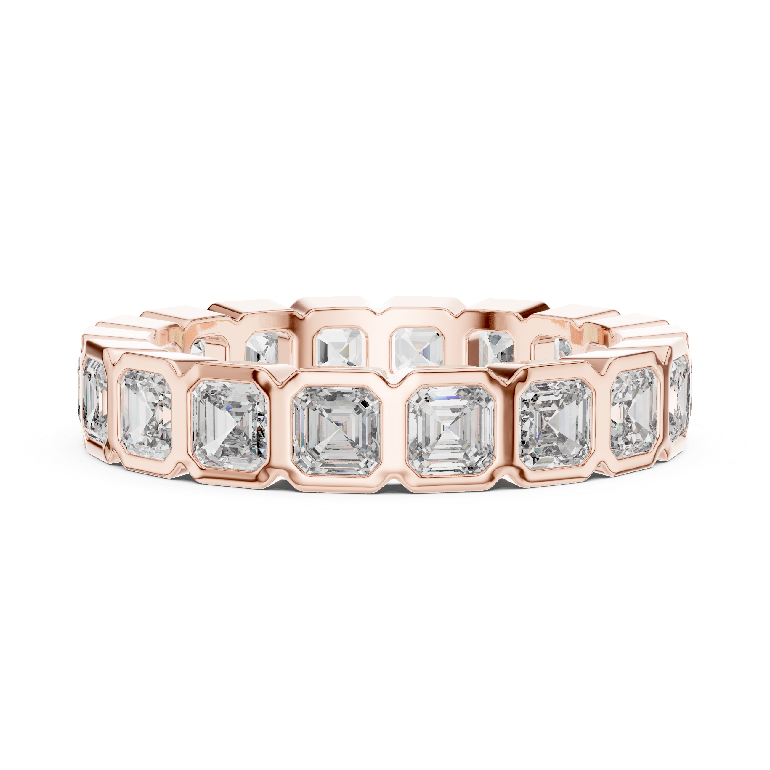 Asscher Cut Brilliant Moissanite VVS1 Eternity Band