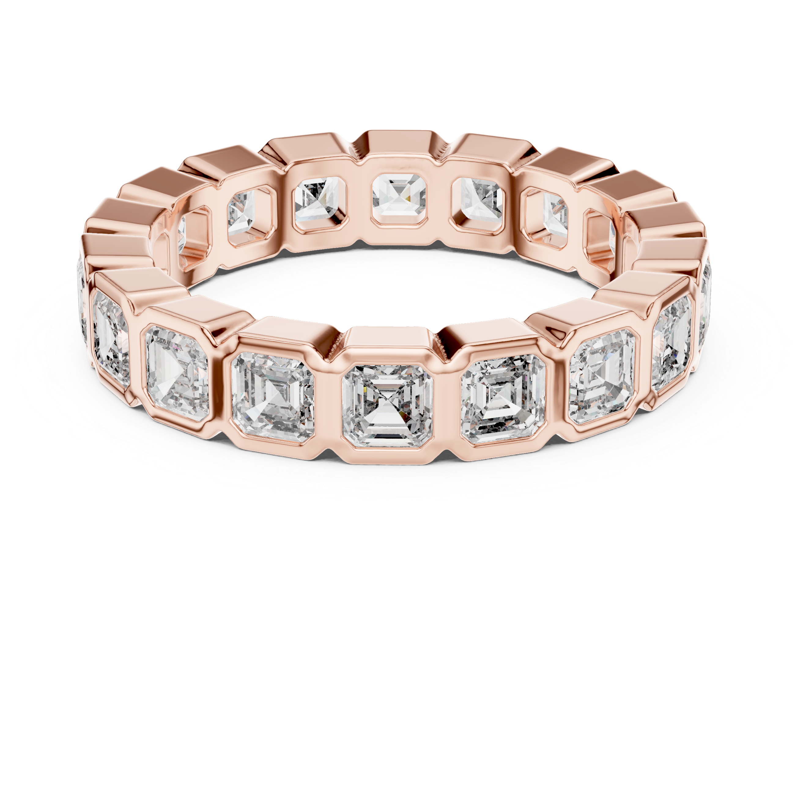Asscher Cut Brilliant Moissanite VVS1 Eternity Band
