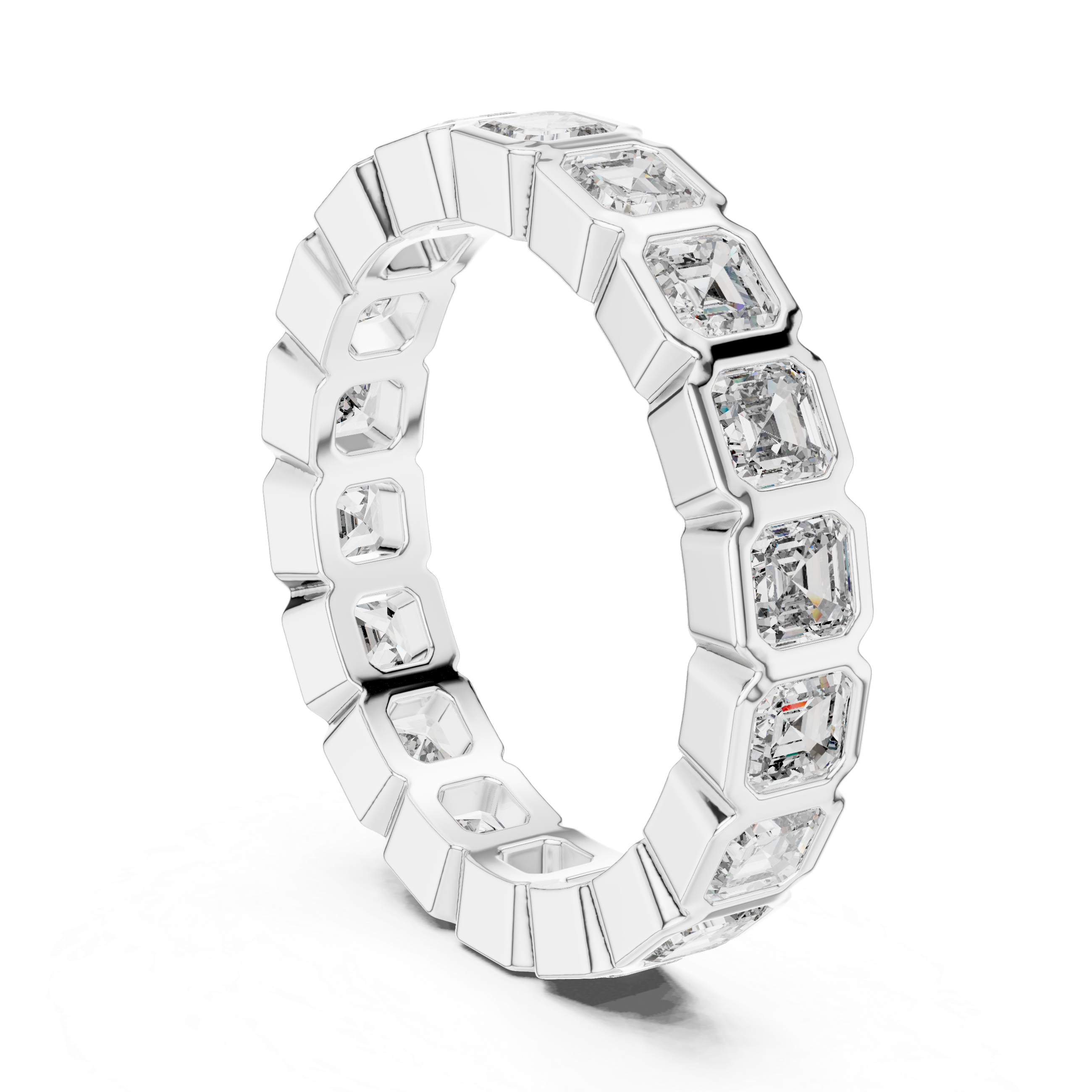 Asscher Cut Brilliant Moissanite VVS1 Eternity Band