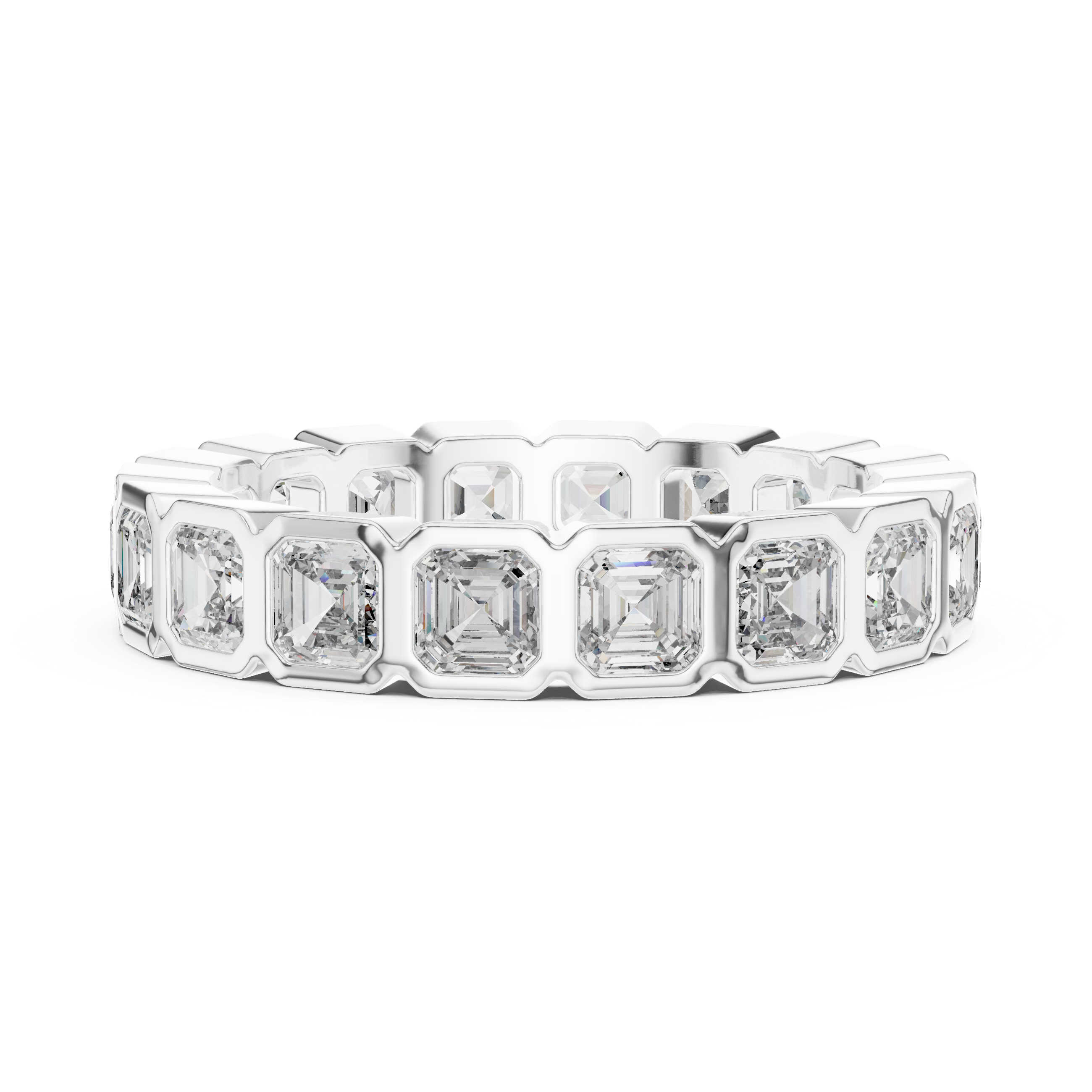 Asscher Cut Brilliant Moissanite VVS1 Eternity Band