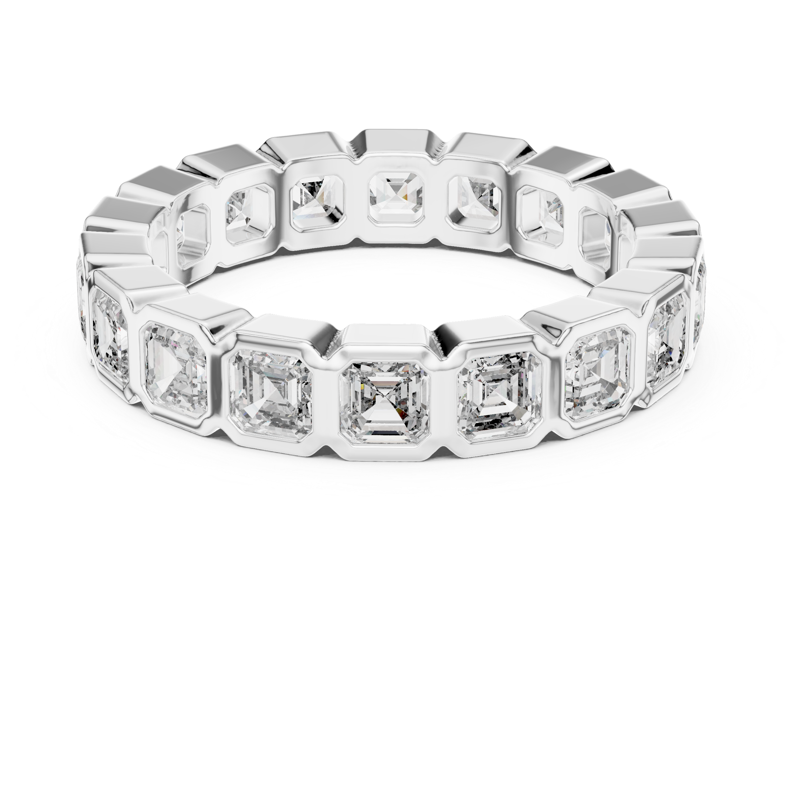 Asscher Cut Brilliant Moissanite VVS1 Eternity Band