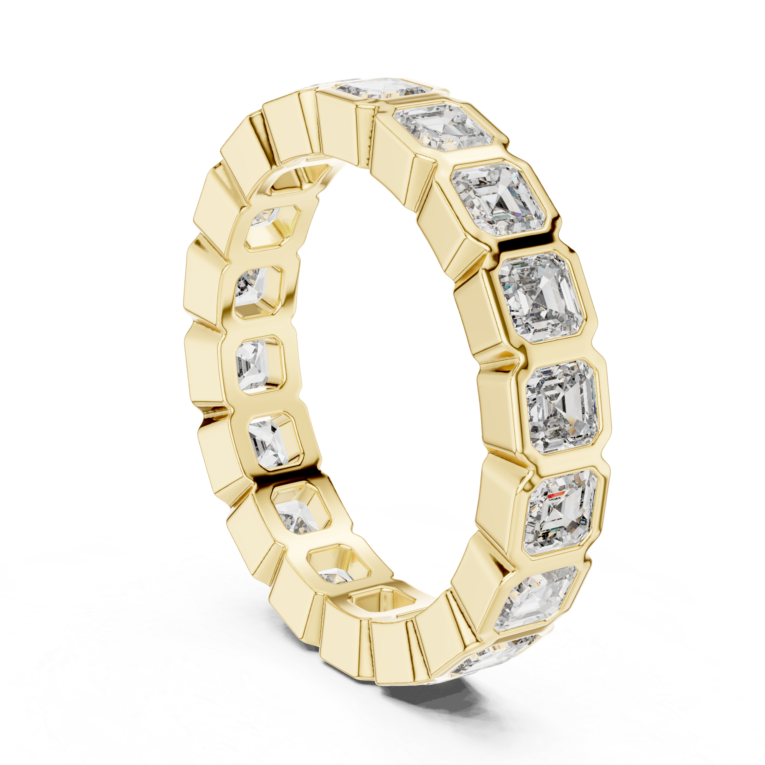Asscher Cut Brilliant Moissanite VVS1 Eternity Band