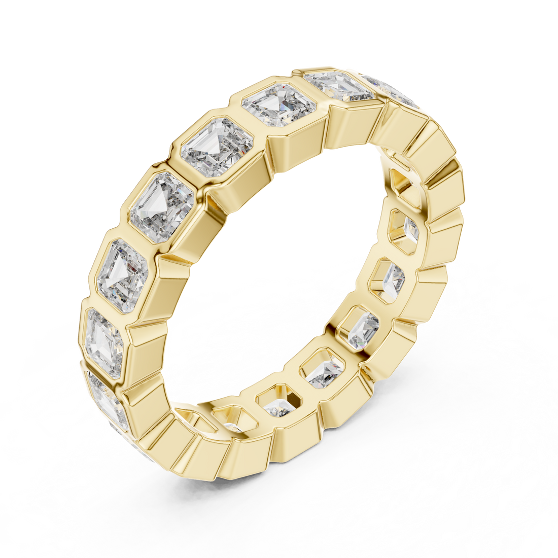 Asscher Cut Brilliant Moissanite VVS1 Eternity Band