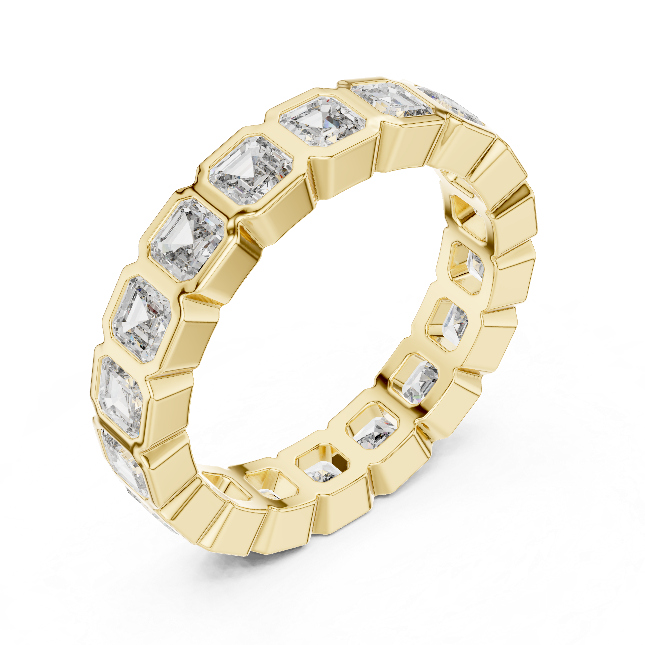 Asscher Cut Brilliant Moissanite VVS1 Eternity Band