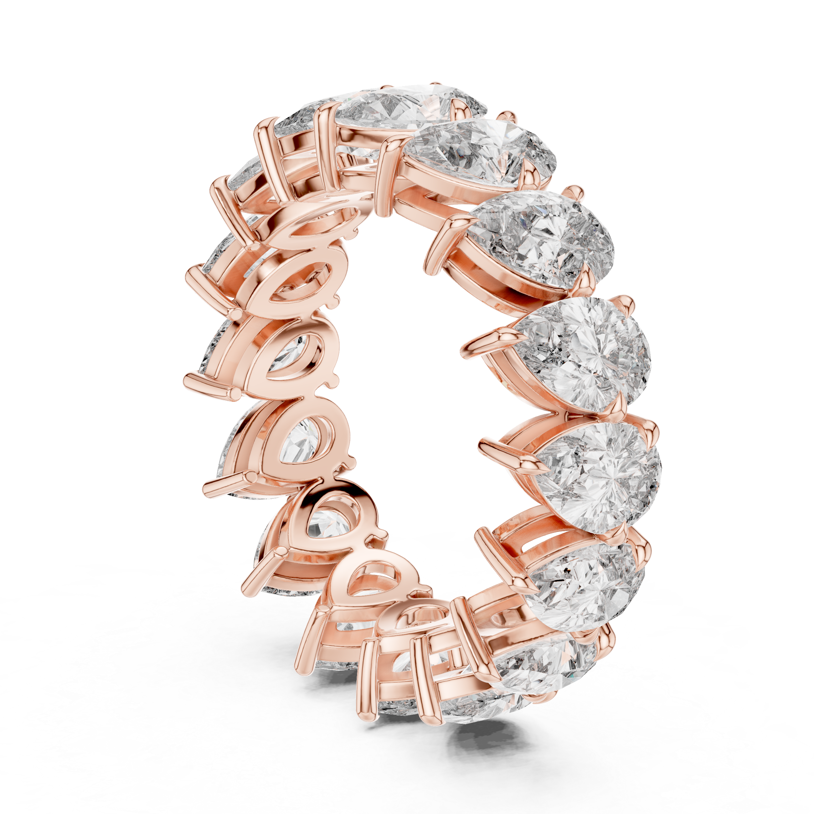 Pear Brilliant Moissanite VVS1 Eternity Band