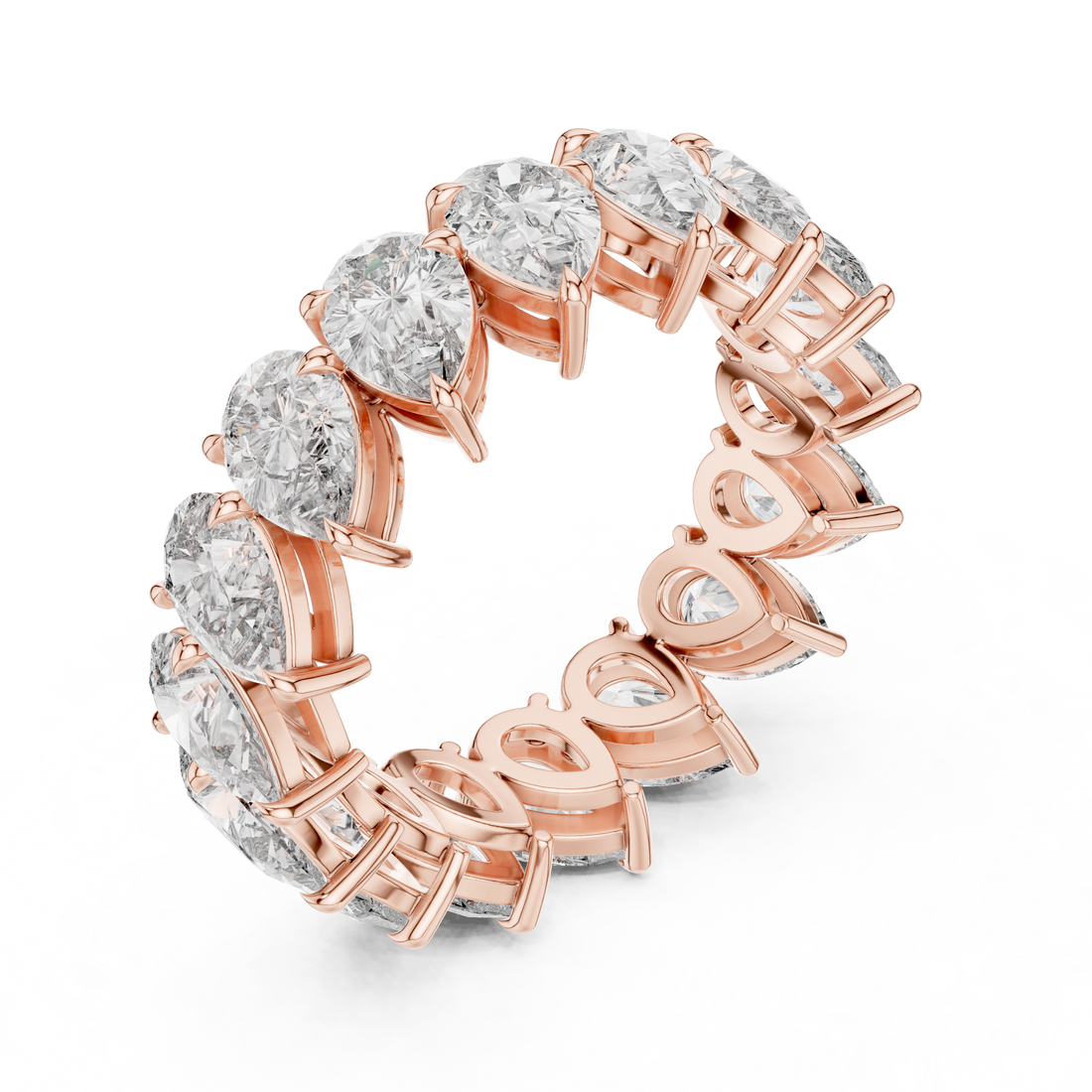 Pear Brilliant Moissanite VVS1 Eternity Band