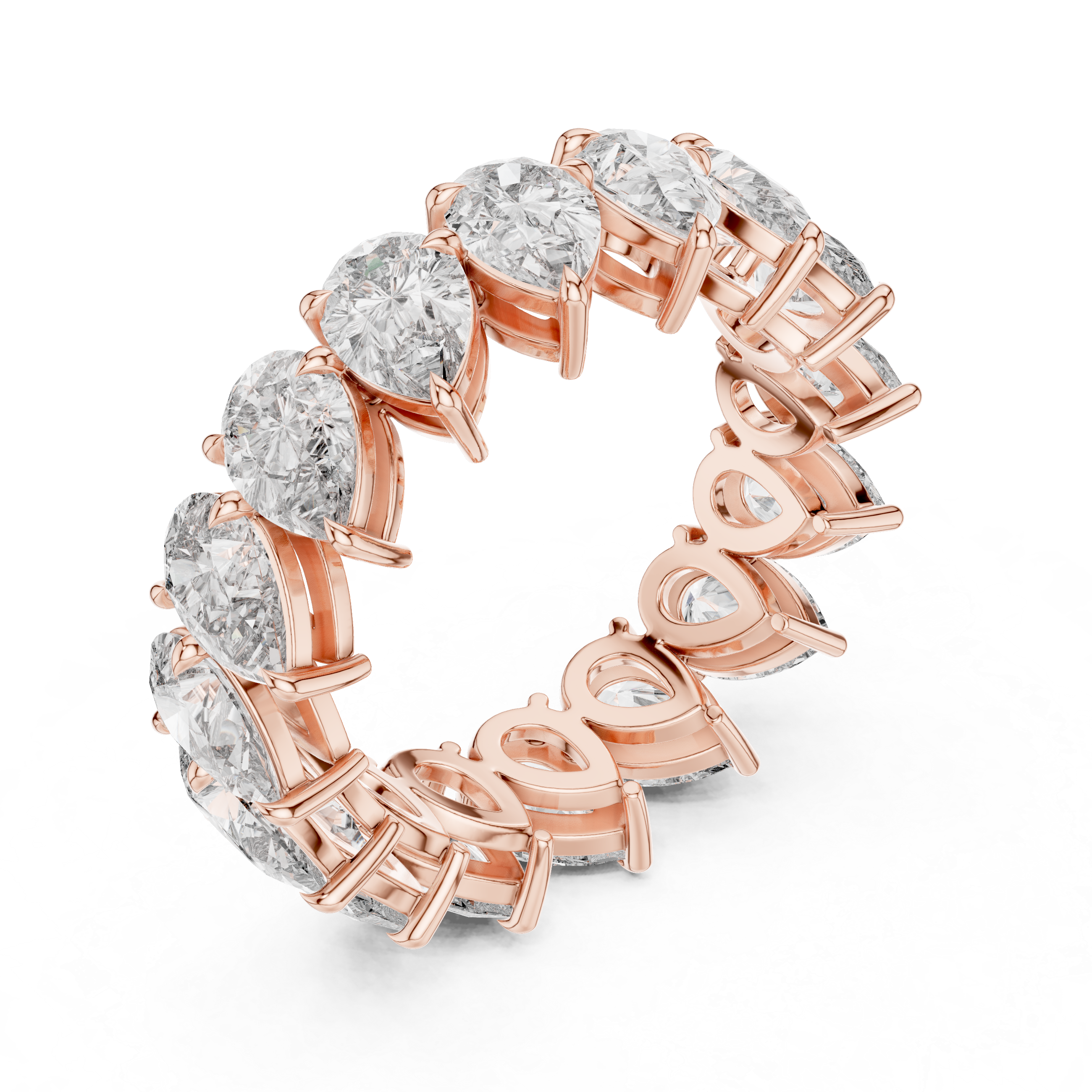 Pear Brilliant Moissanite VVS1 Eternity Band