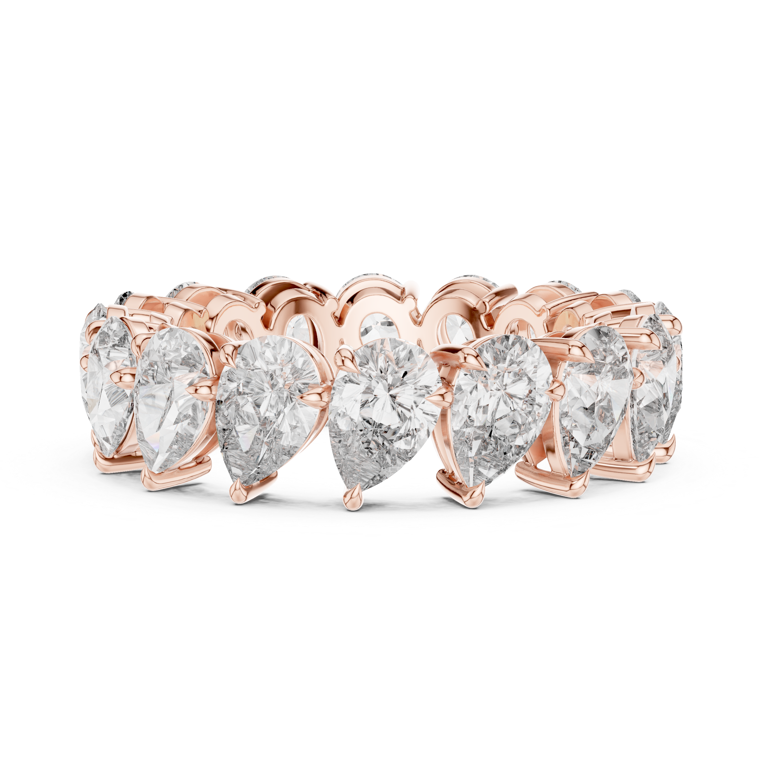 Pear Brilliant Moissanite VVS1 Eternity Band