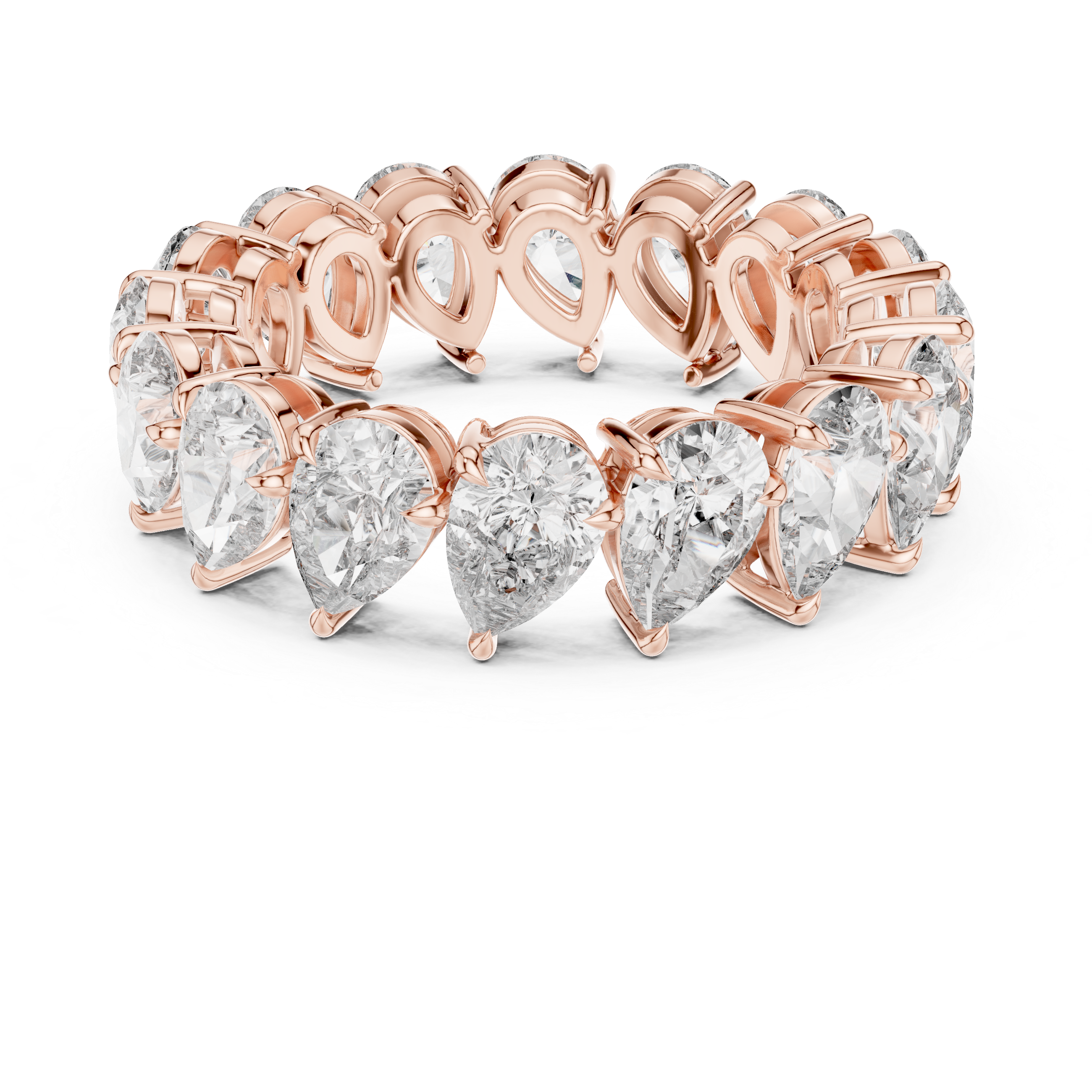 Pear Brilliant Moissanite VVS1 Eternity Band