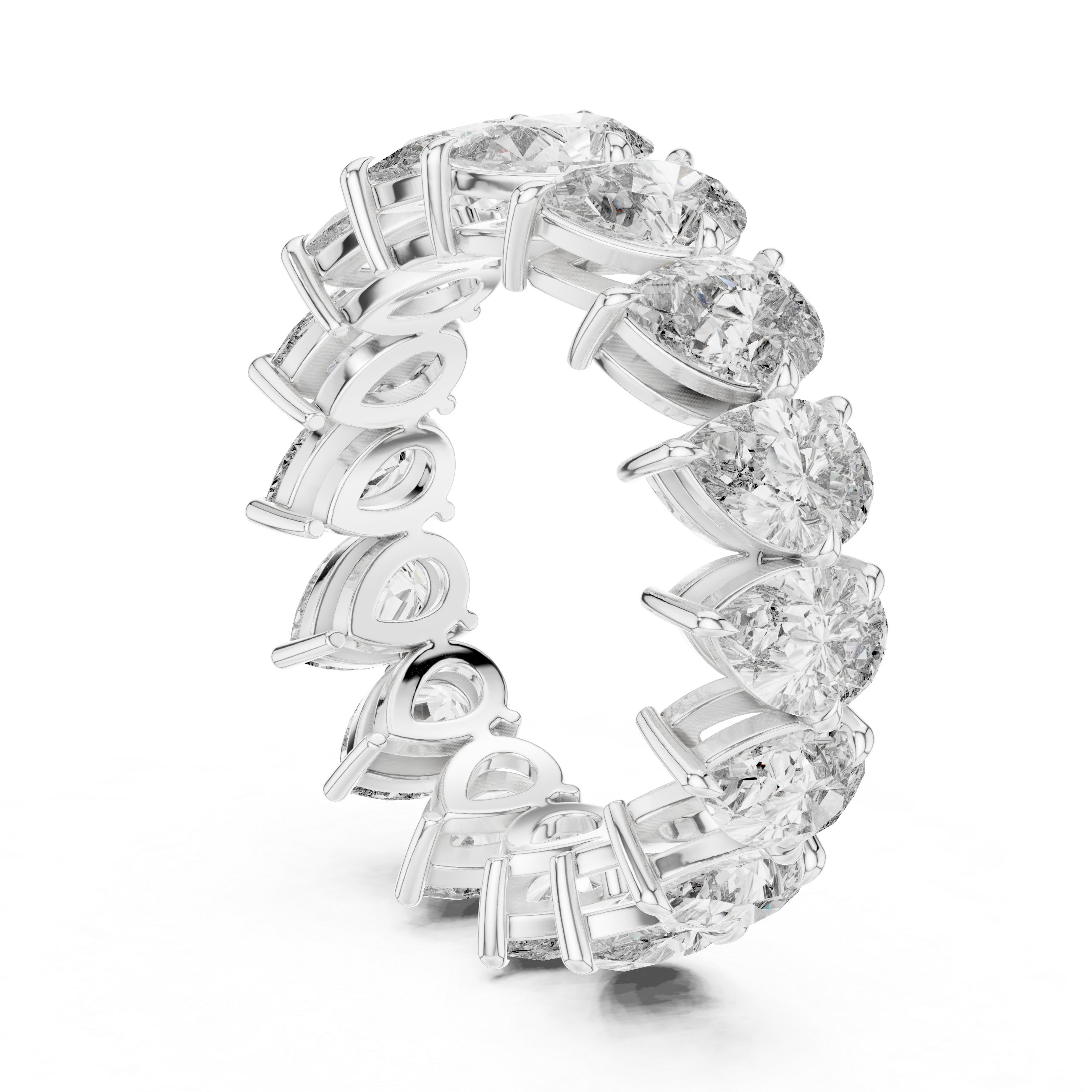 Pear Brilliant Moissanite VVS1 Eternity Band
