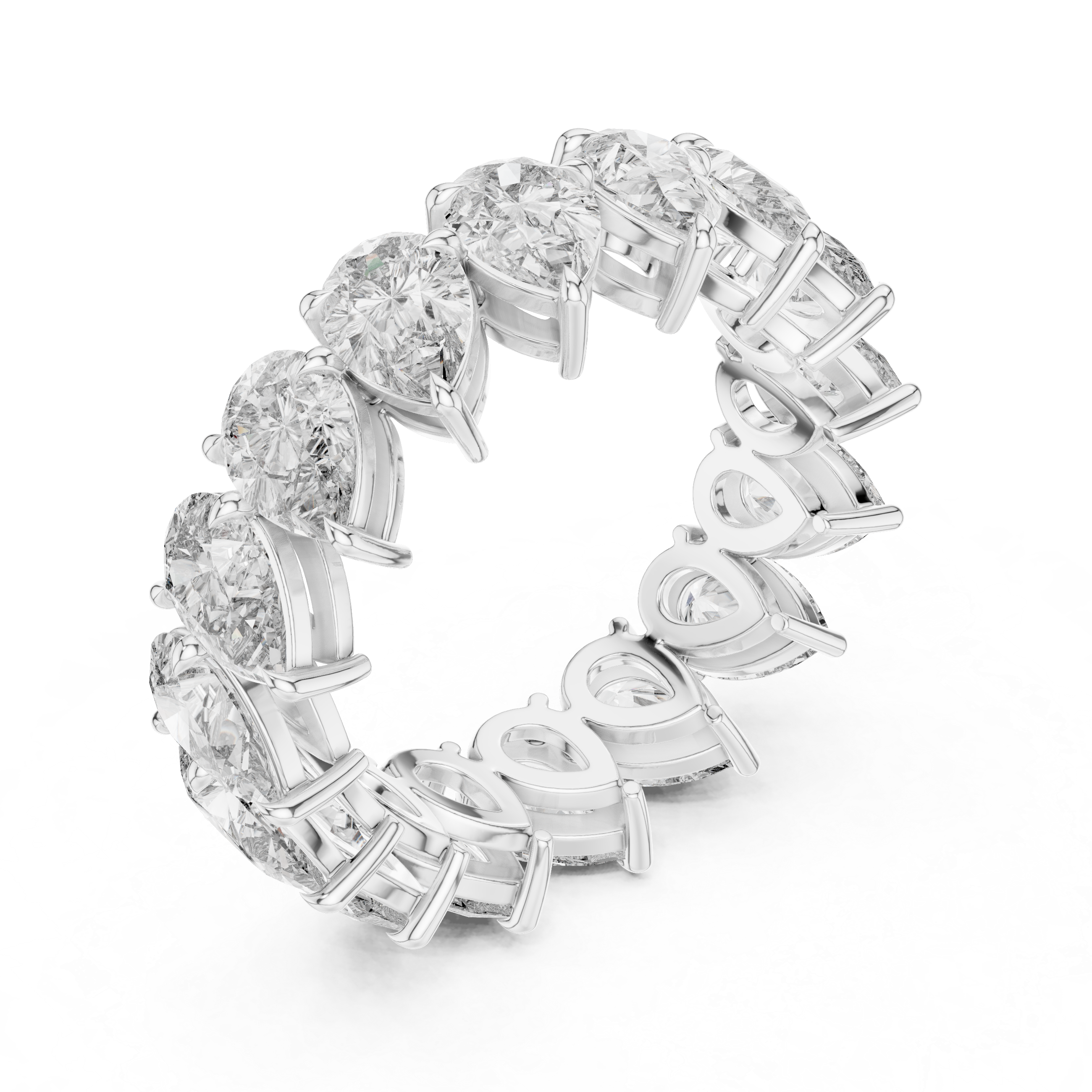 Pear Brilliant Moissanite VVS1 Eternity Band