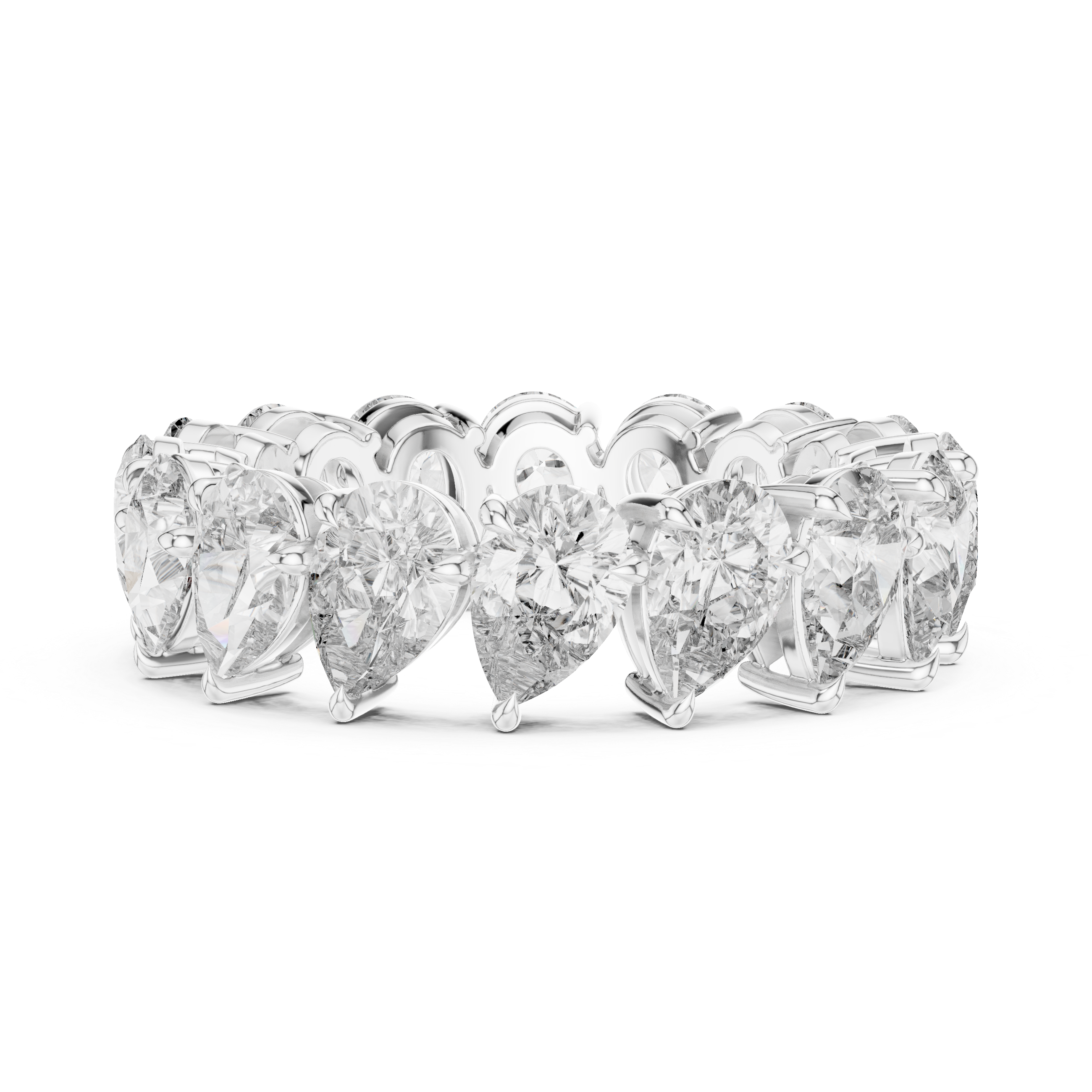 Pear Brilliant Moissanite VVS1 Eternity Band
