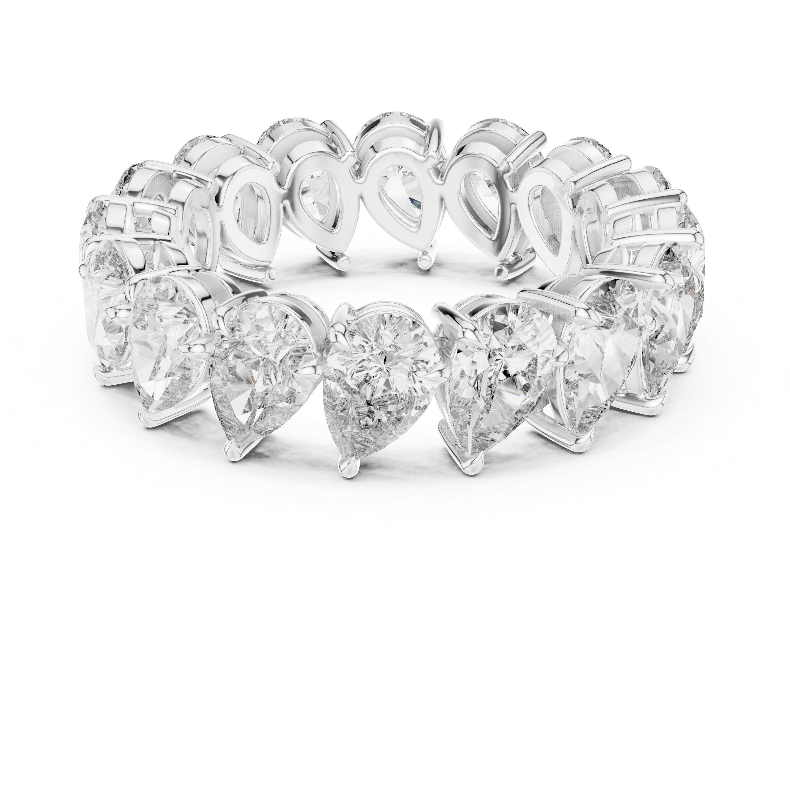 Pear Brilliant Moissanite VVS1 Eternity Band