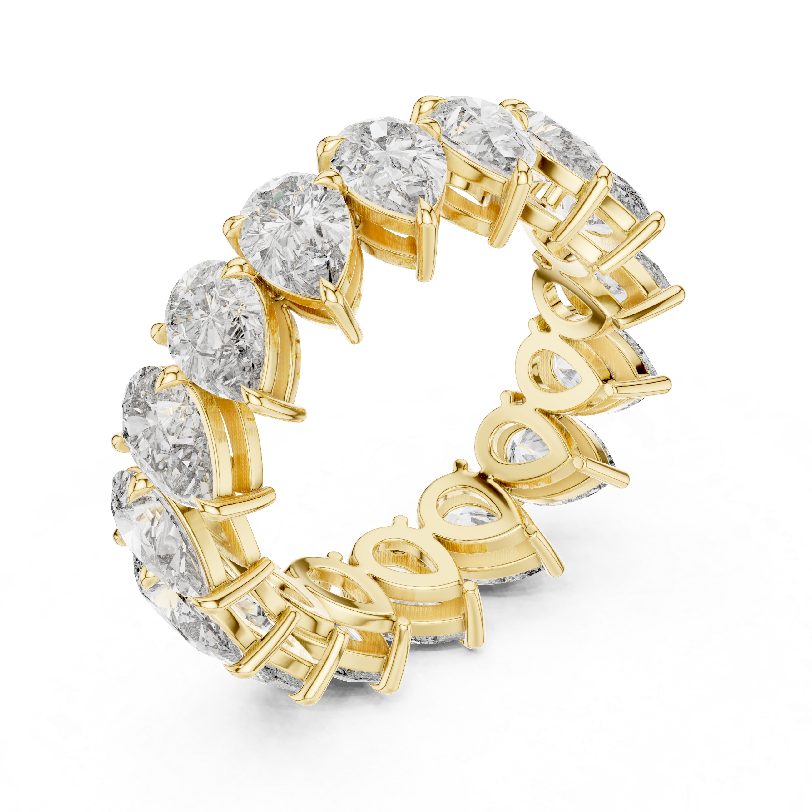 Pear Brilliant Moissanite VVS1 Eternity Band