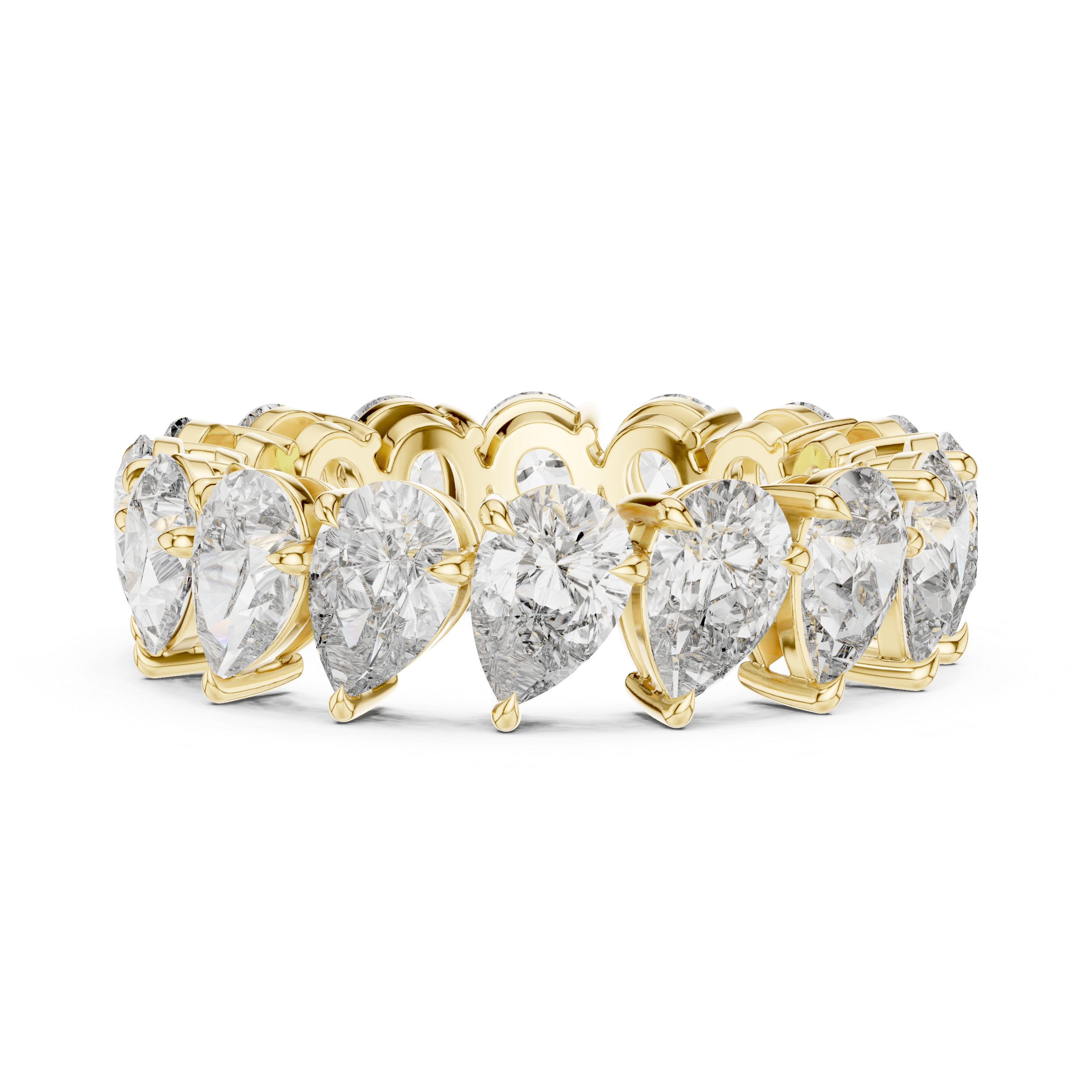 Pear Brilliant Moissanite VVS1 Eternity Band