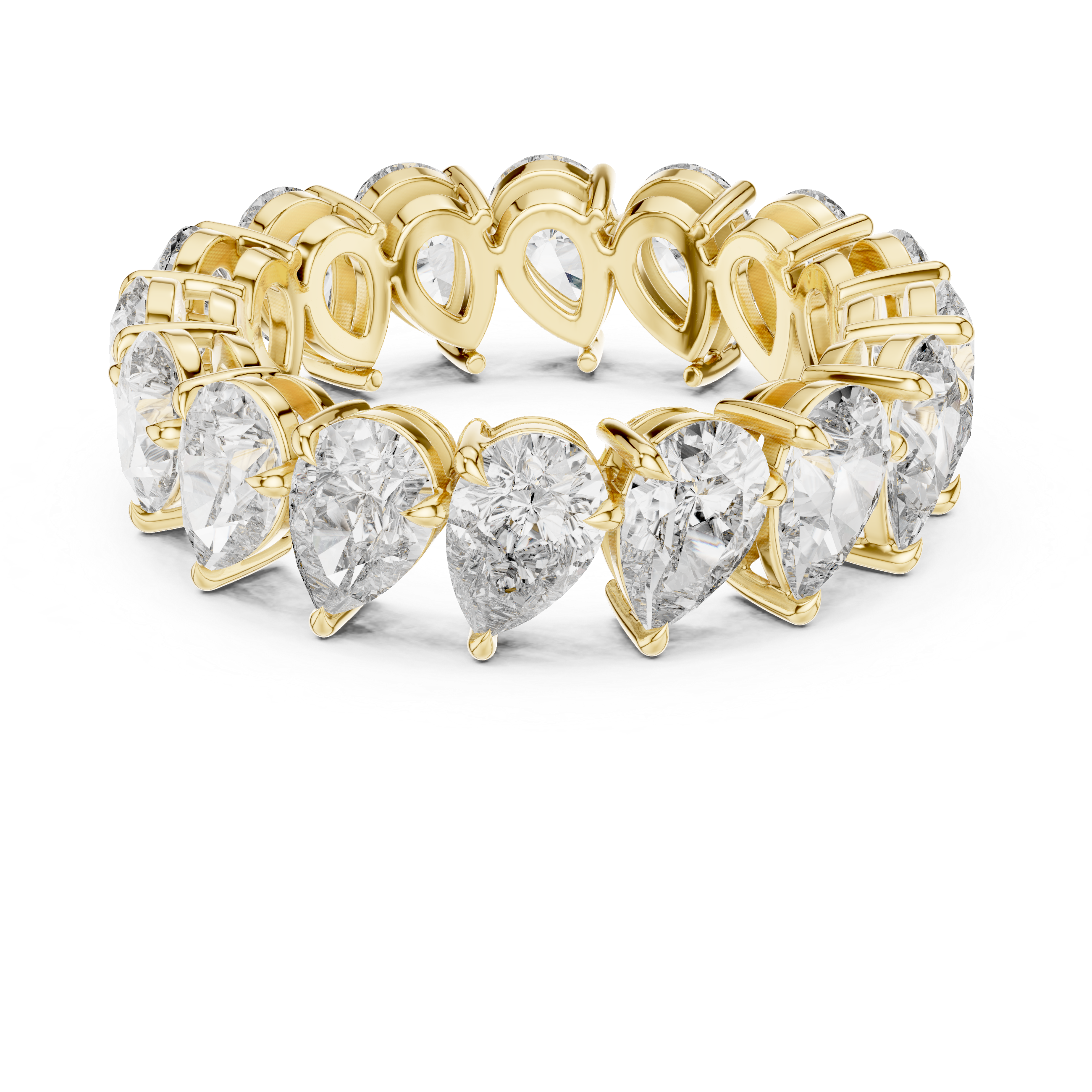 Pear Brilliant Moissanite VVS1 Eternity Band