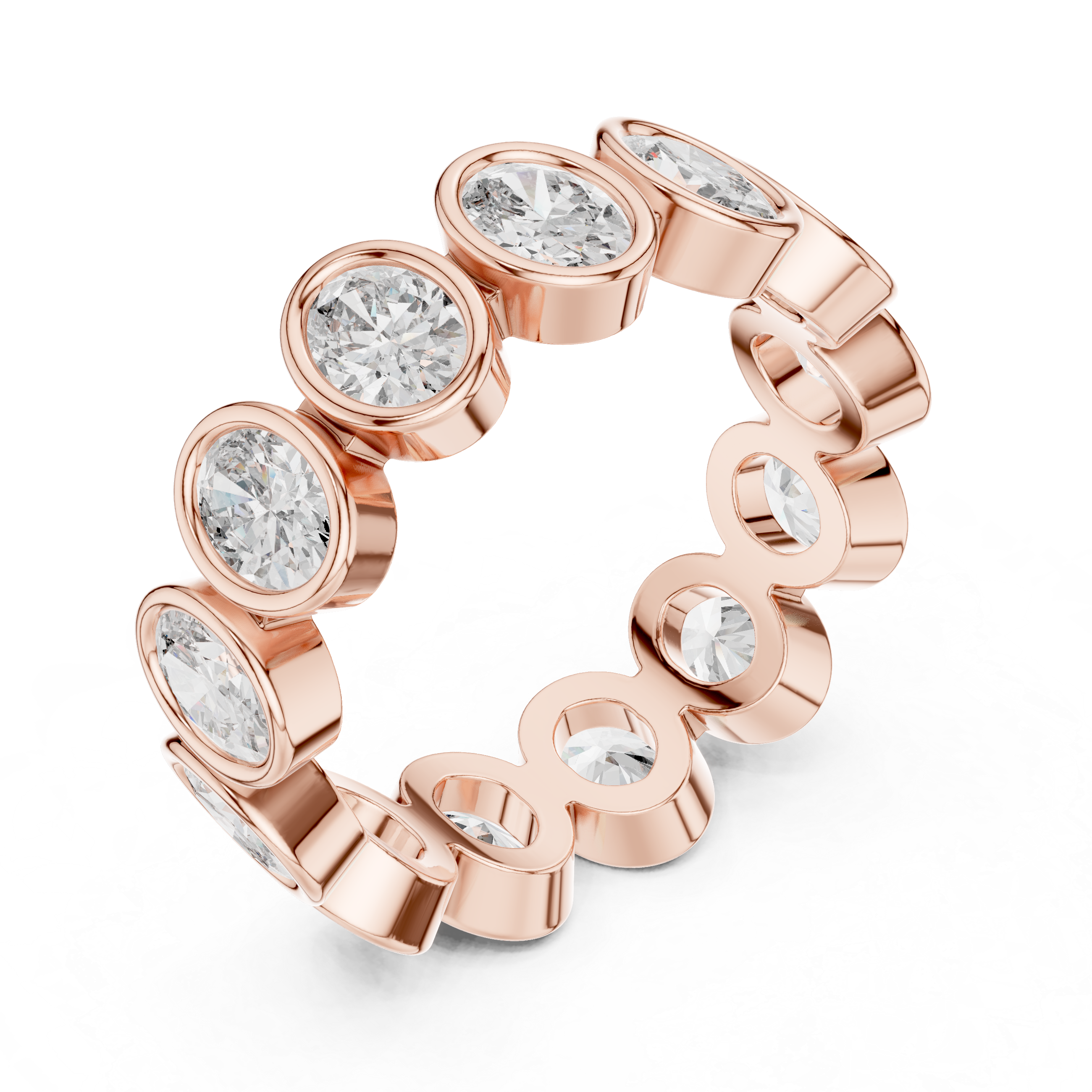 Oval Cut Brilliant Moissanite VVS1 Eternity Band