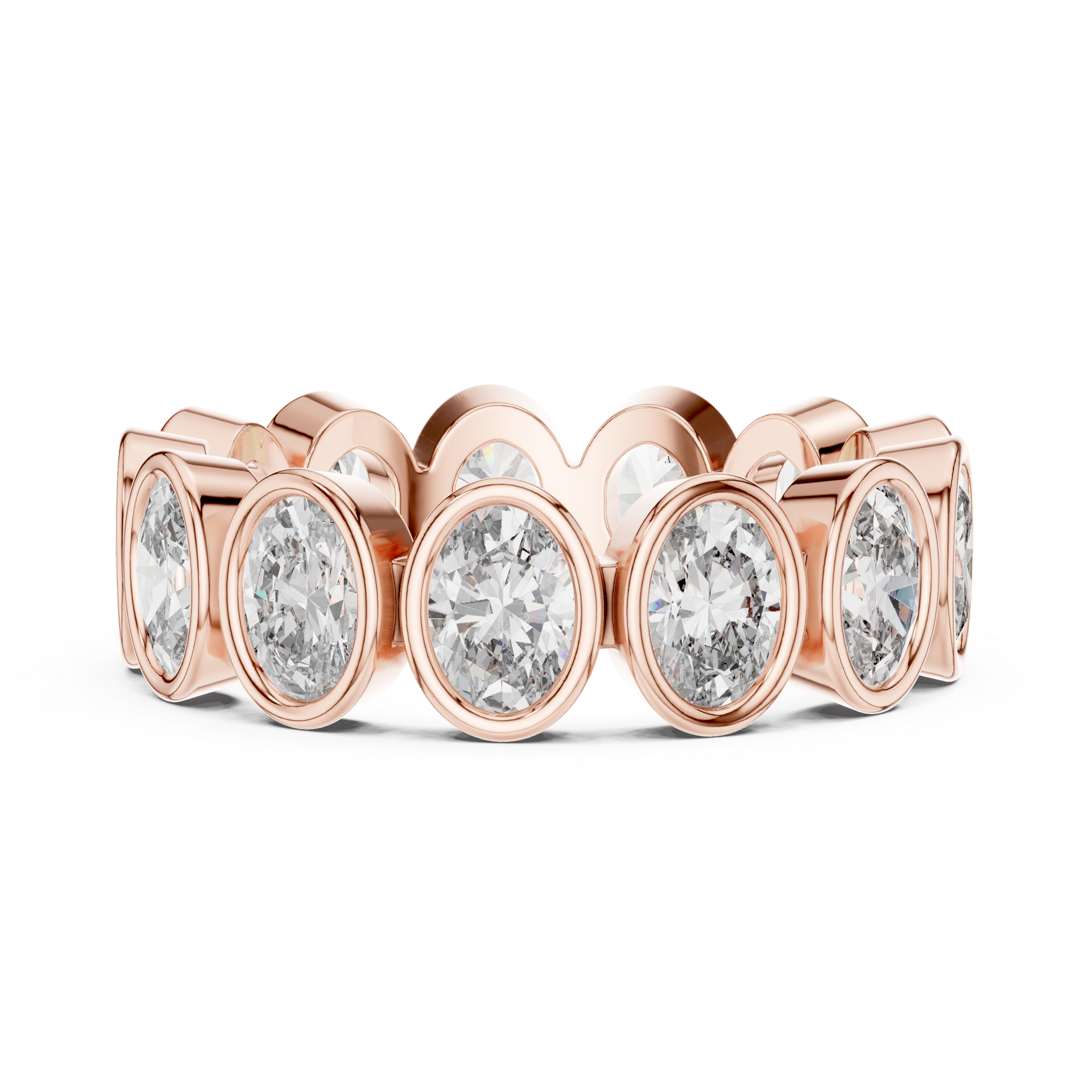 Oval Cut Brilliant Moissanite VVS1 Eternity Band