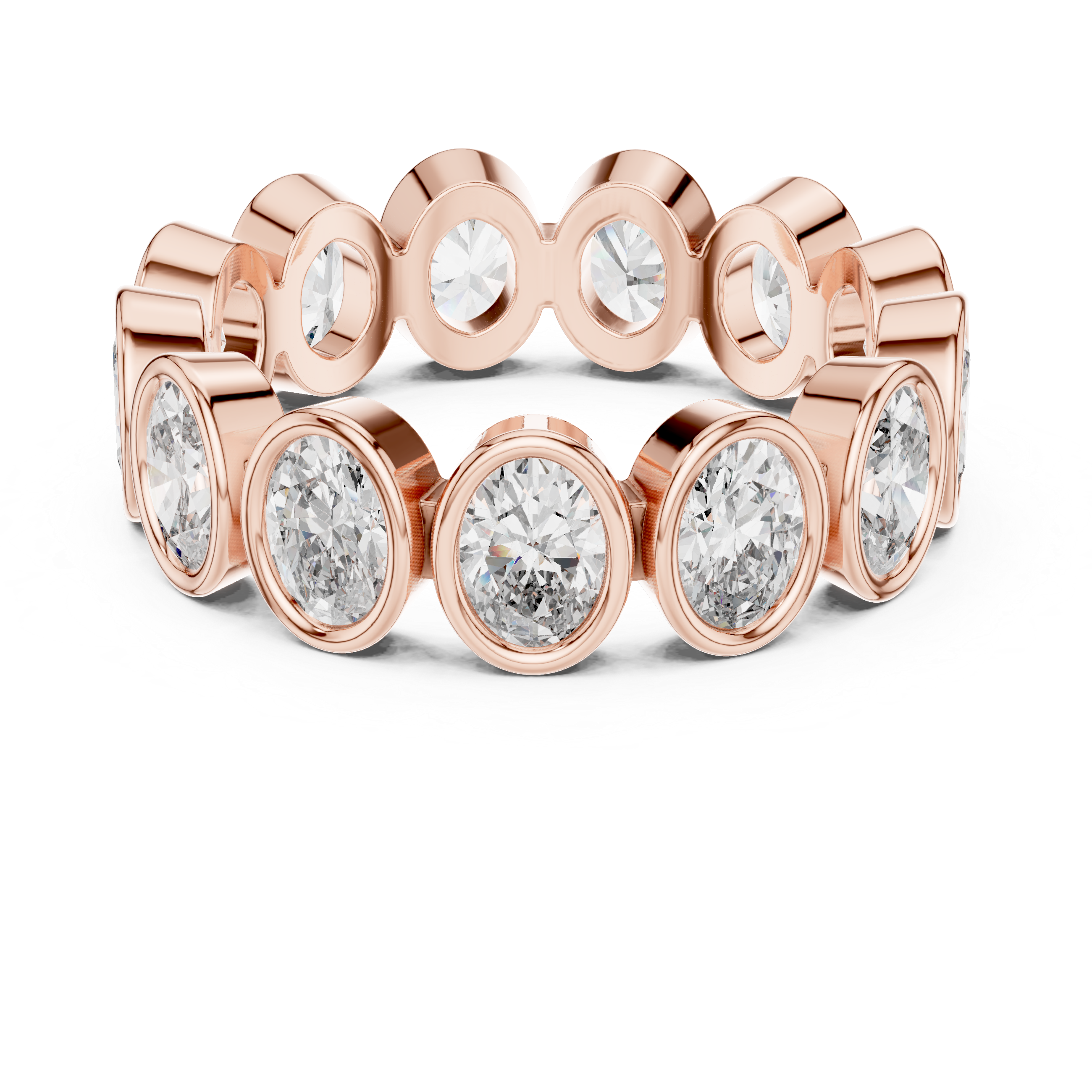 Oval Cut Brilliant Moissanite VVS1 Eternity Band
