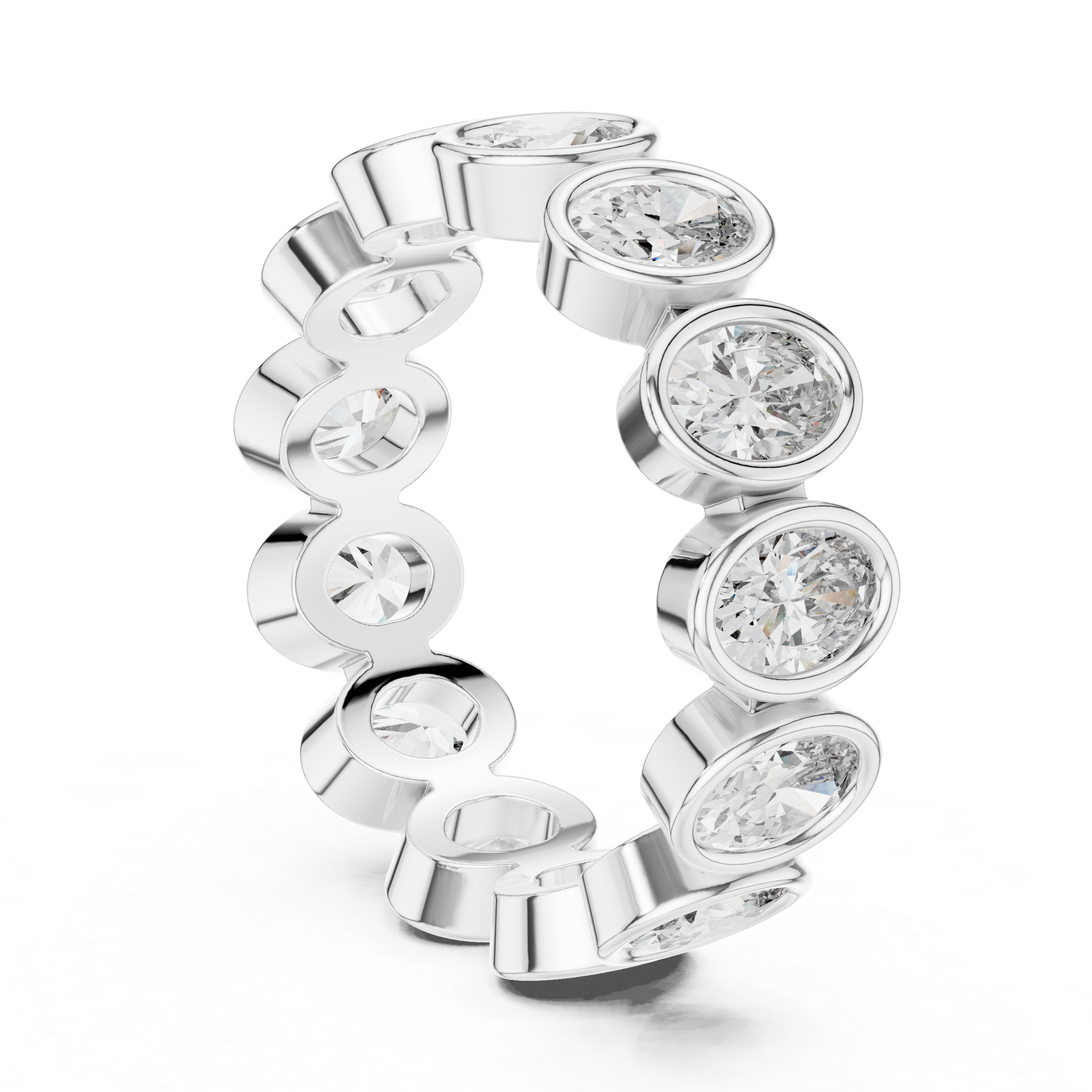 Oval Cut Brilliant Moissanite VVS1 Eternity Band