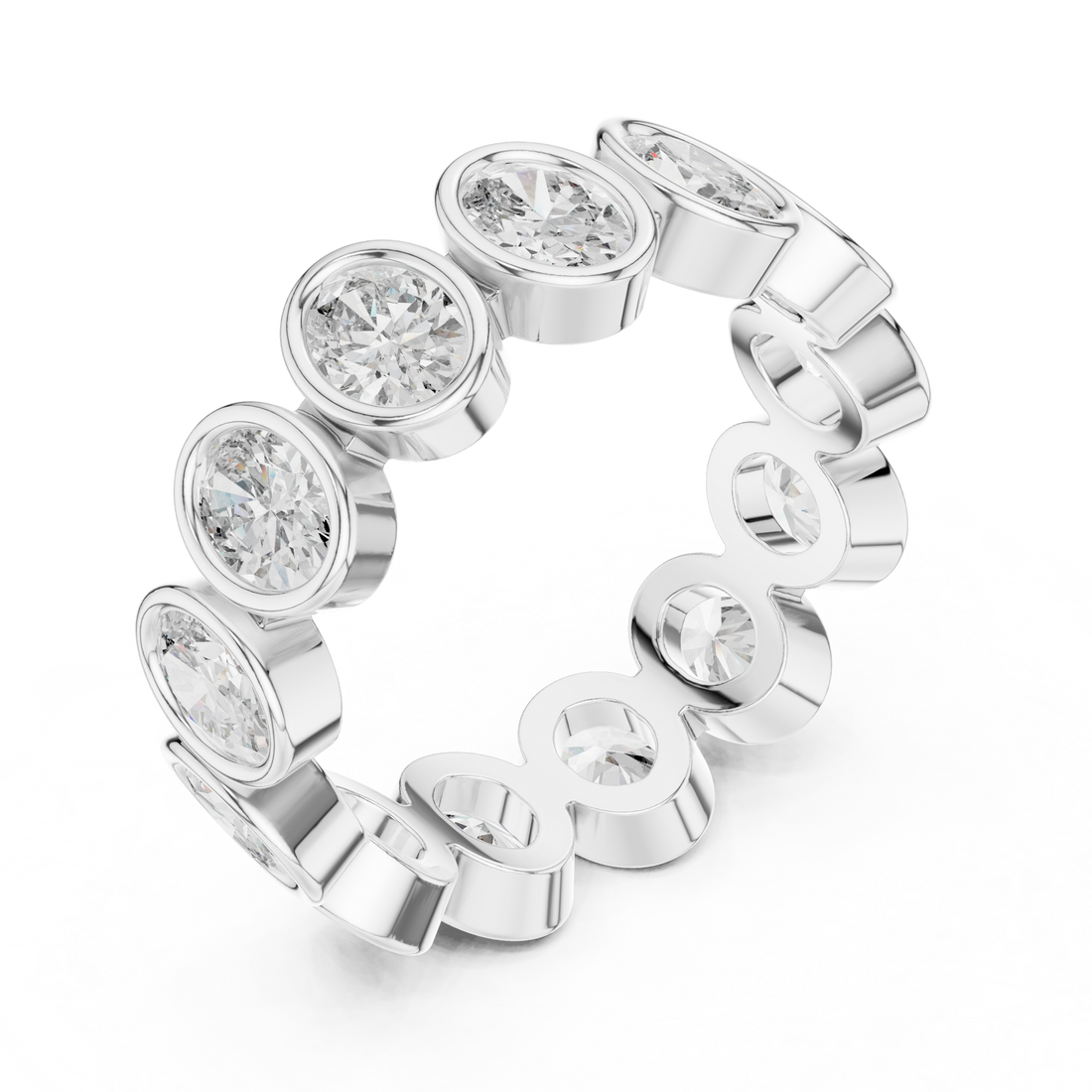 Oval Cut Brilliant Moissanite VVS1 Eternity Band