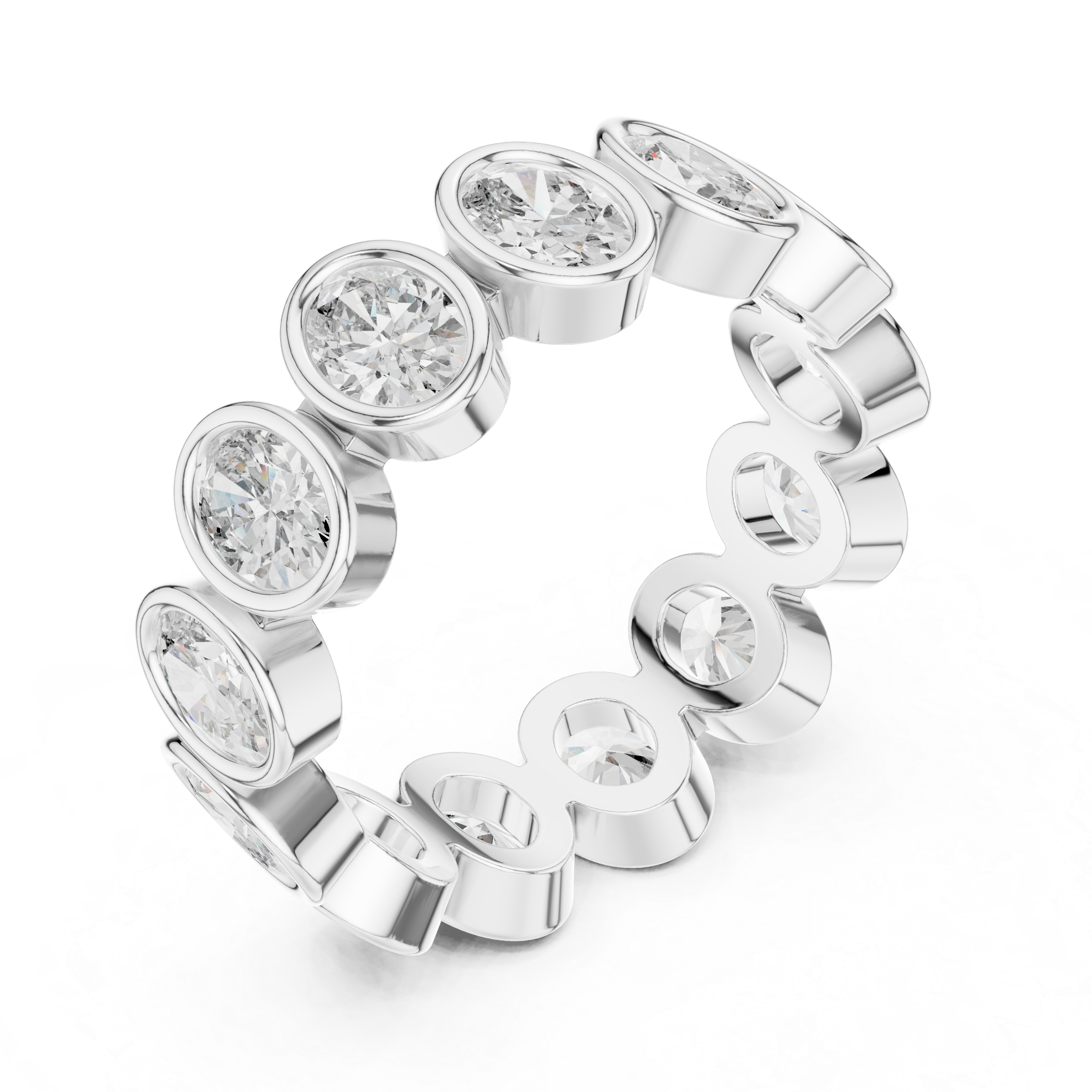 Oval Cut Brilliant Moissanite VVS1 Eternity Band