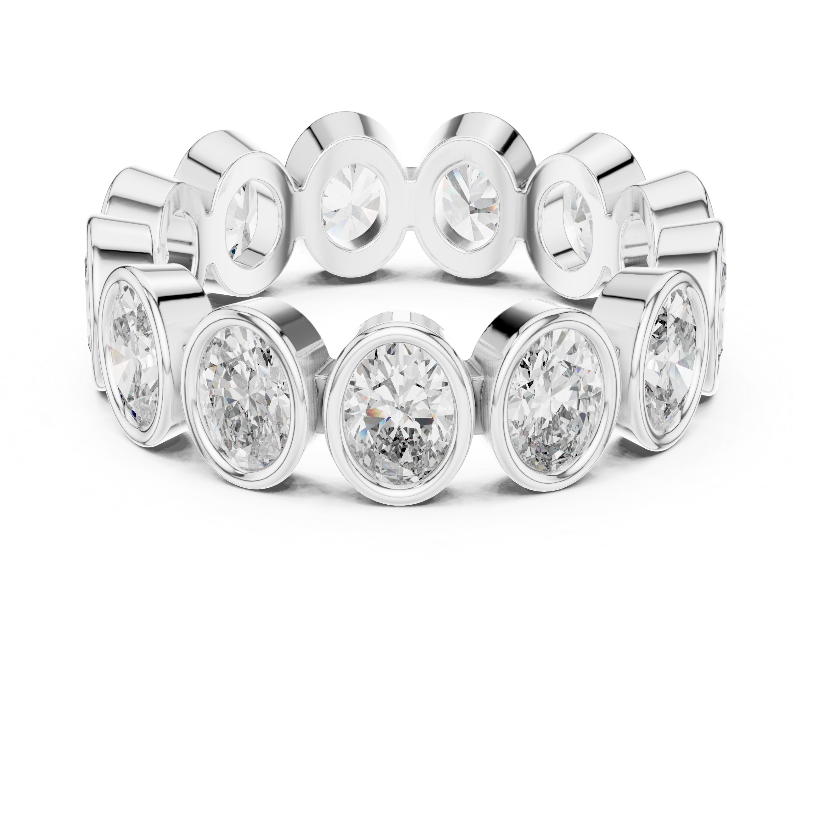 Oval Cut Brilliant Moissanite VVS1 Eternity Band
