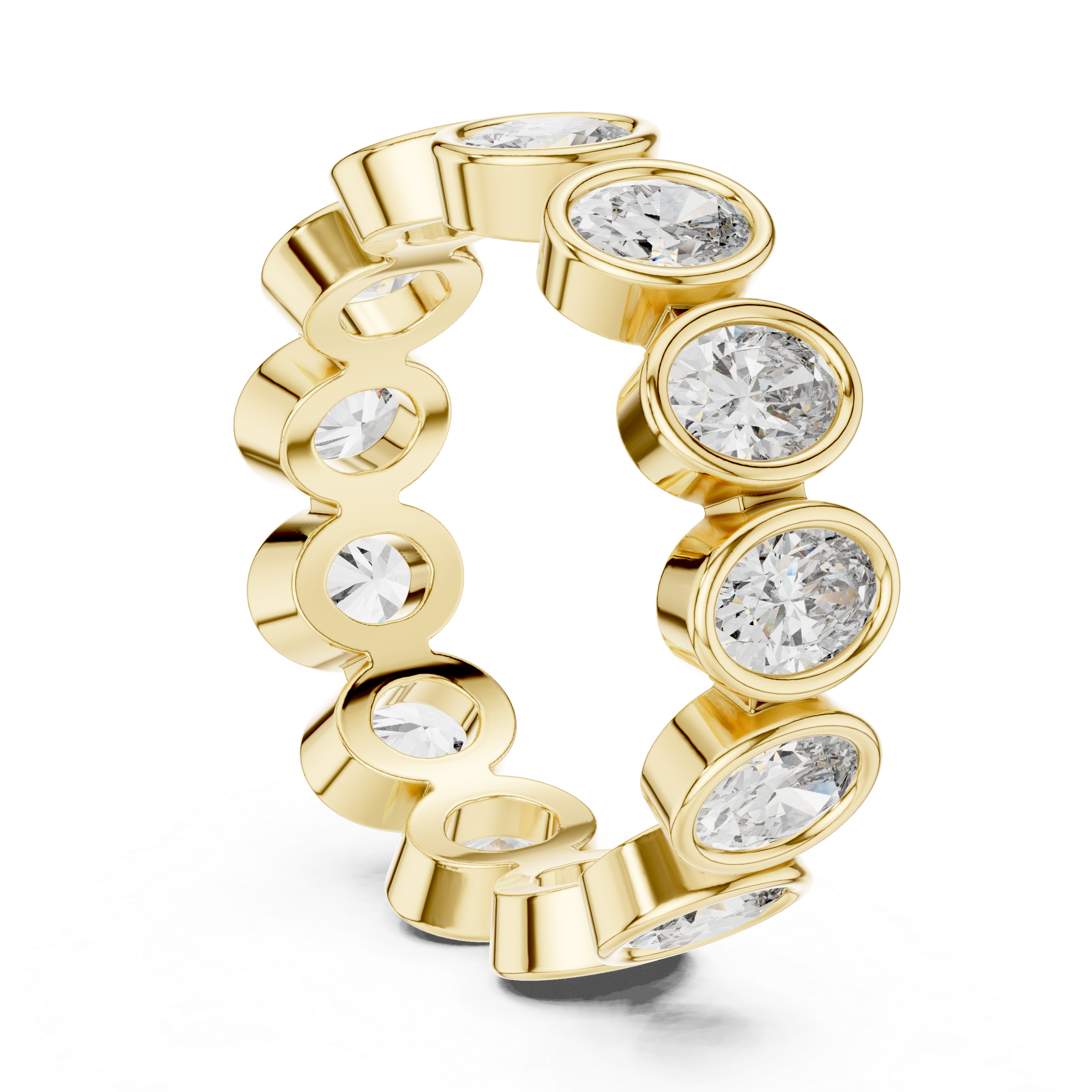 Oval Cut Brilliant Moissanite VVS1 Eternity Band