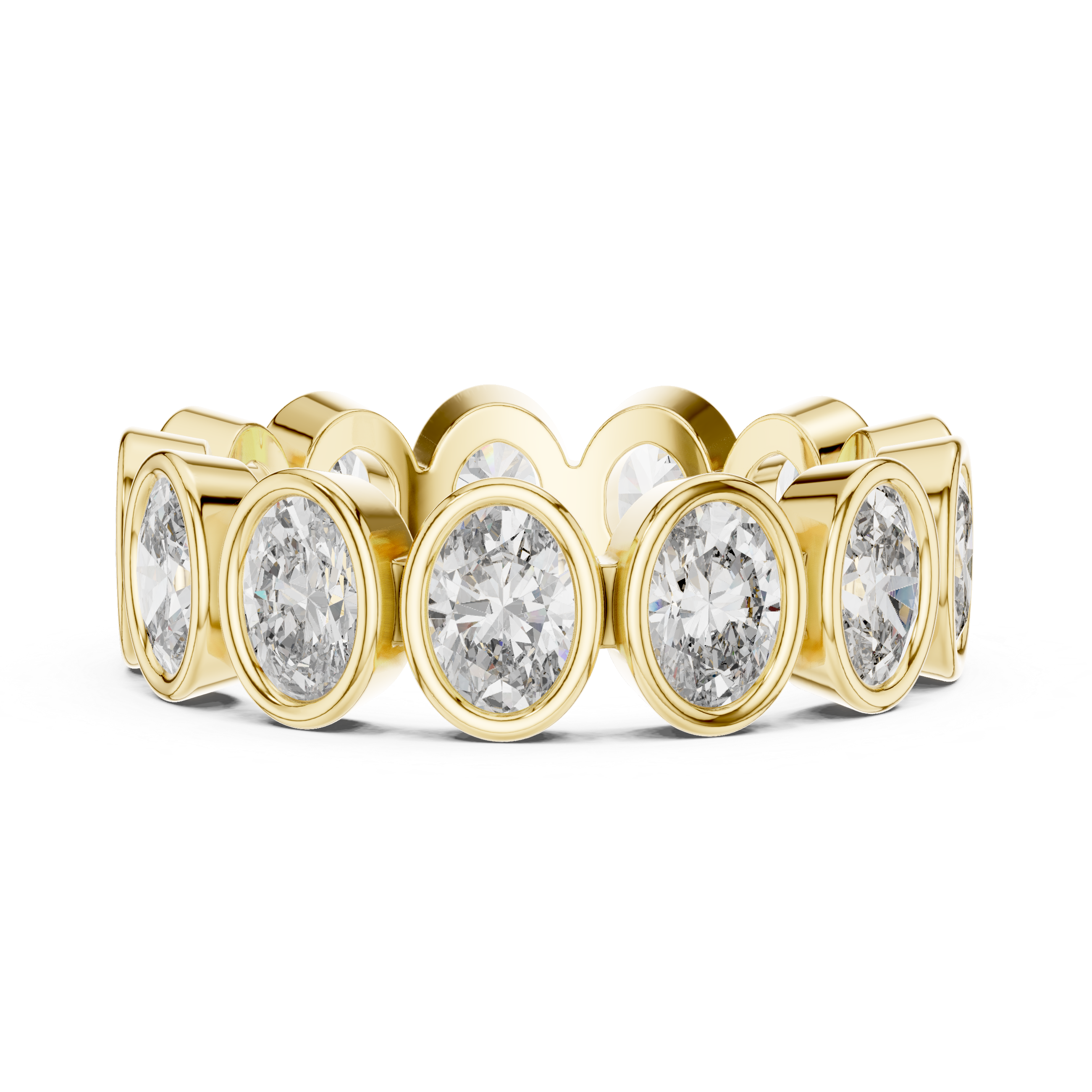 Oval Cut Brilliant Moissanite VVS1 Eternity Band
