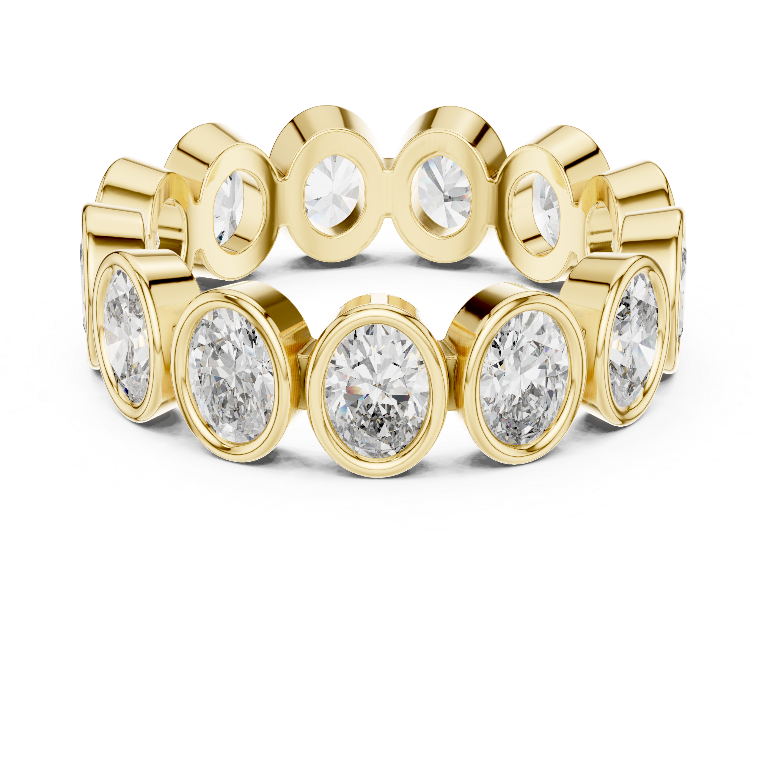 Oval Cut Brilliant Moissanite VVS1 Eternity Band