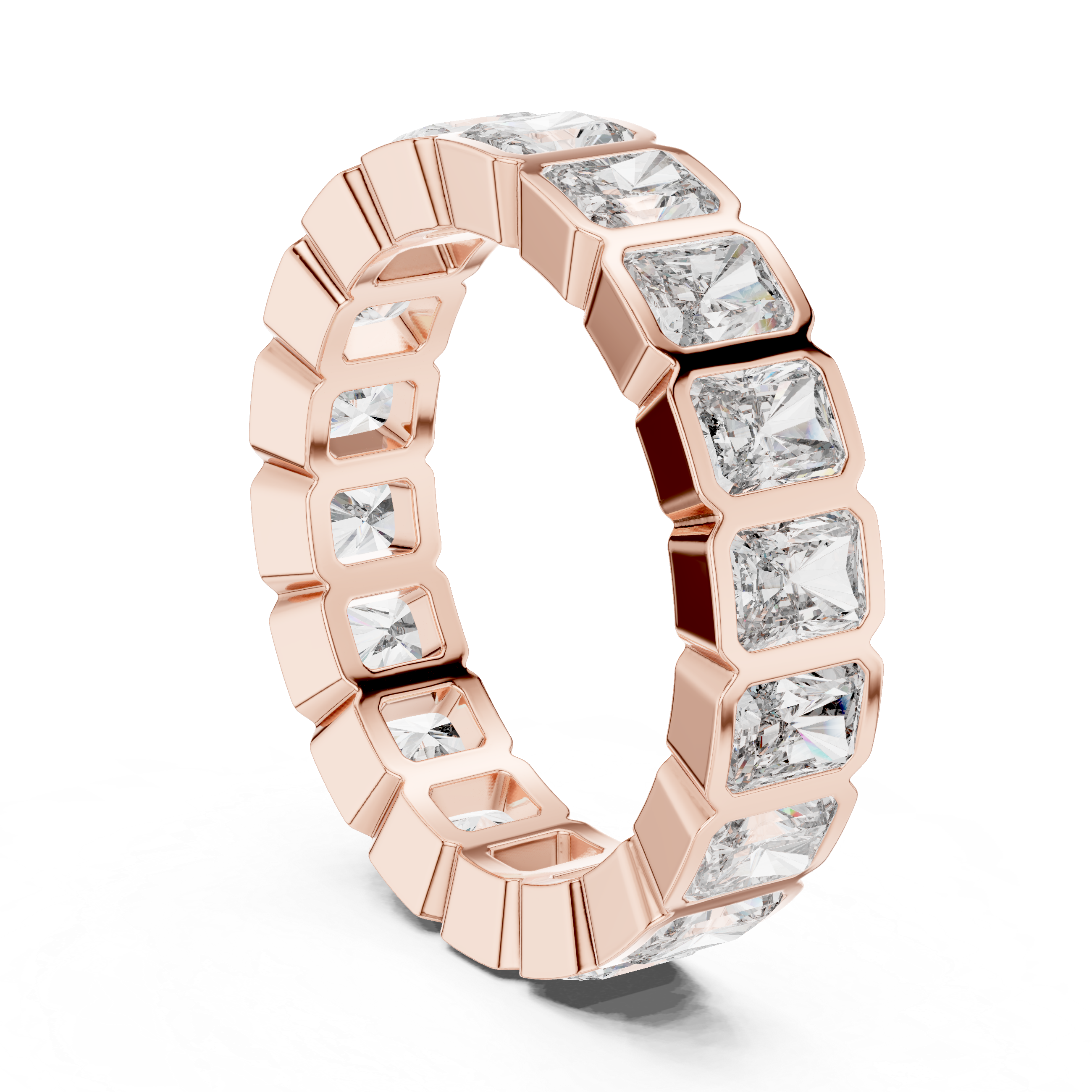 Radiant Cut Moissanite VVS1 Eternity Band