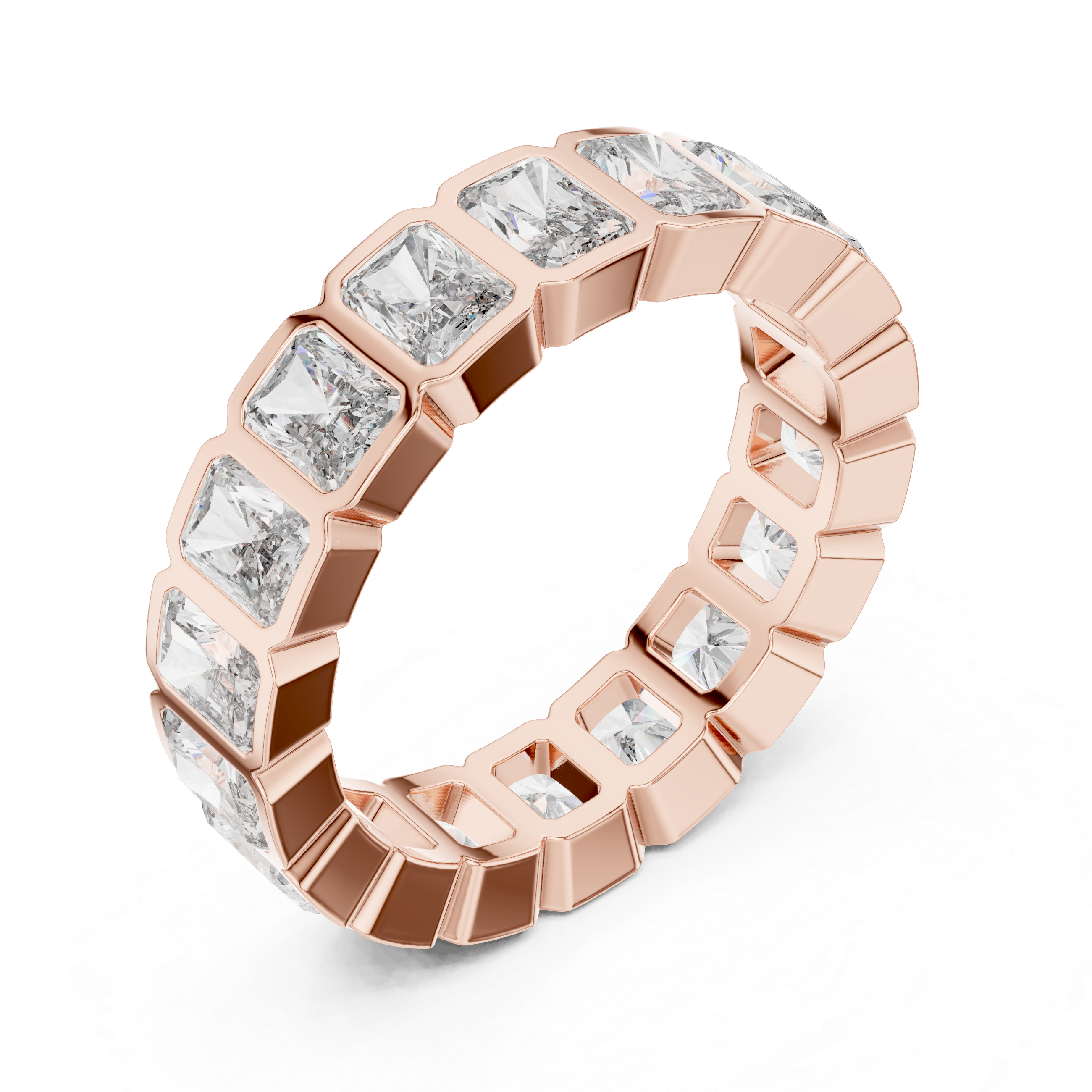 Radiant Cut Moissanite VVS1 Eternity Band